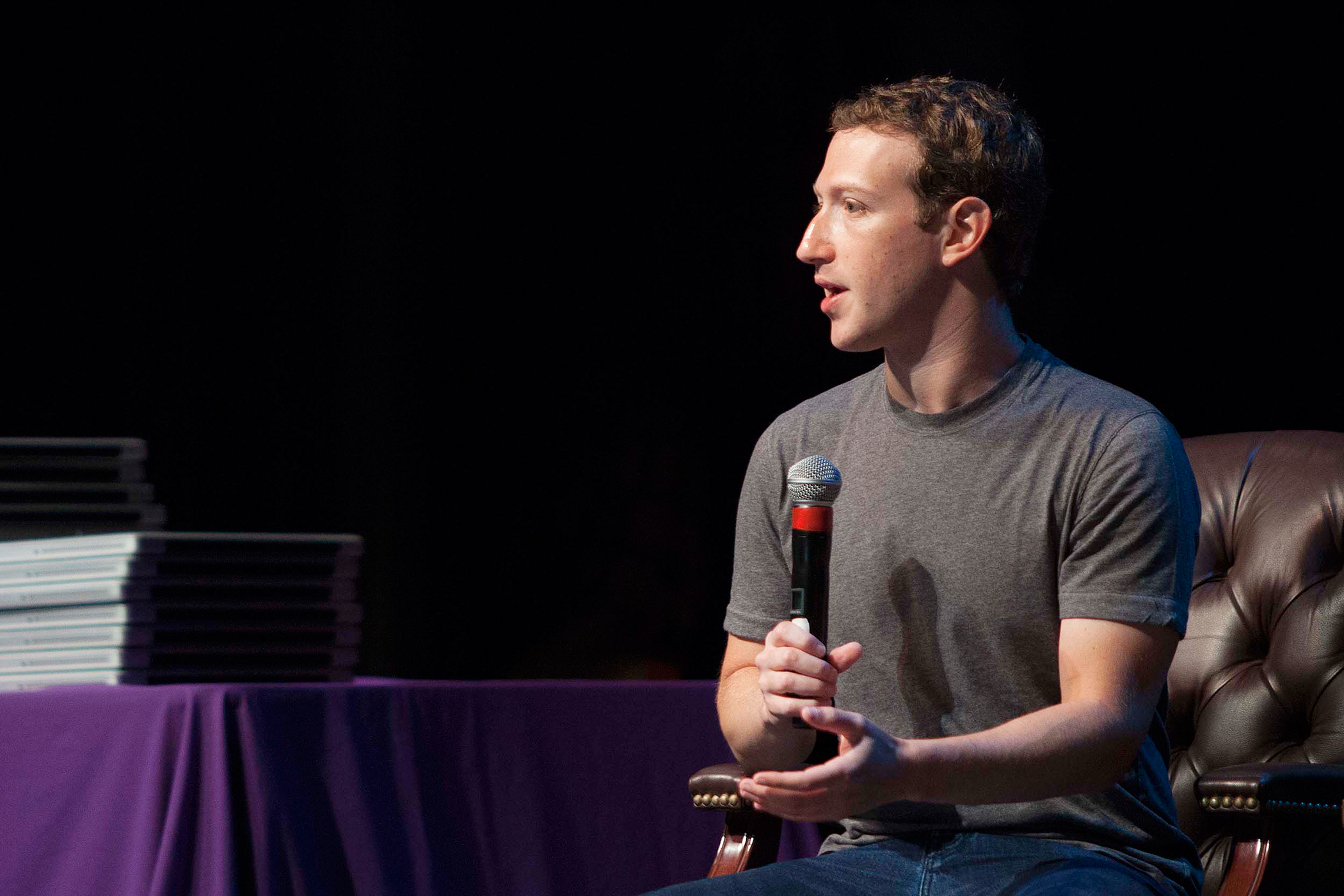 In a Thursday, Sept. 18, 2014 file photo, Facebook CEO Mark Zuckerberg speaks to students during an special assembly at Sequoia High School in Redwood City, Calif. The Facebook founder and CEO announced on his page that he has vowed to read a book every 