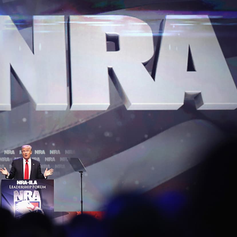 Republican presidential candidate Donald Trump speaks at the National Rifle Association's NRA-ILA Leadership Forum during the NRA Convention at the Kentucky Exposition Center on May 20, 2016 in Louisville, Kentucky.