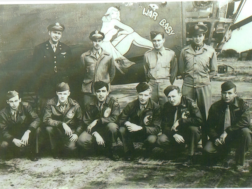 A photograph of the ten airmen aboard the WWII bomber “Jerk’s Natural,” which disappeared over Austria on October 1, 1943. The photo led journalist Gregg Jones on a lifetime investigation to reconstruct how the men lived and how they died. 
