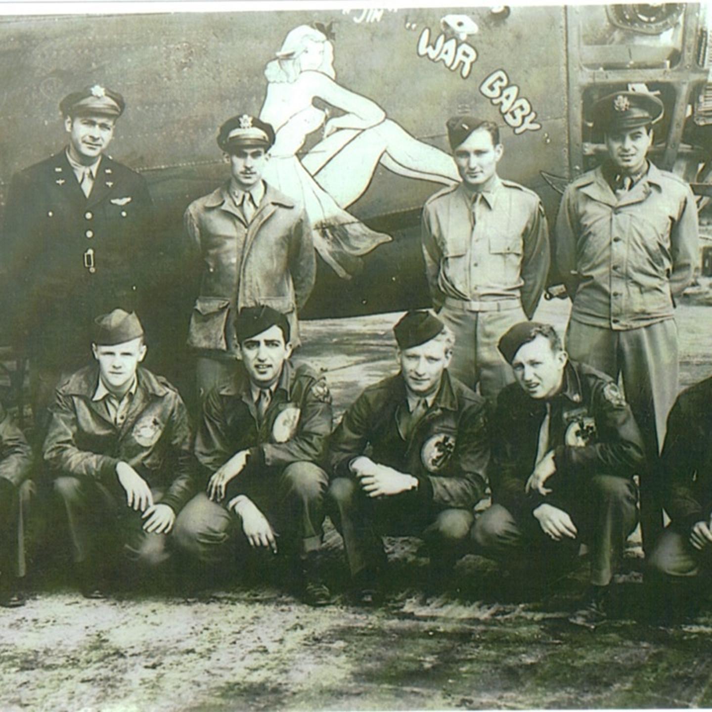 A photograph of the ten airmen aboard the WWII bomber “Jerk’s Natural,” which disappeared over Austria on October 1, 1943. The photo led journalist Gregg Jones on a lifetime investigation to reconstruct how the men lived and how they died.