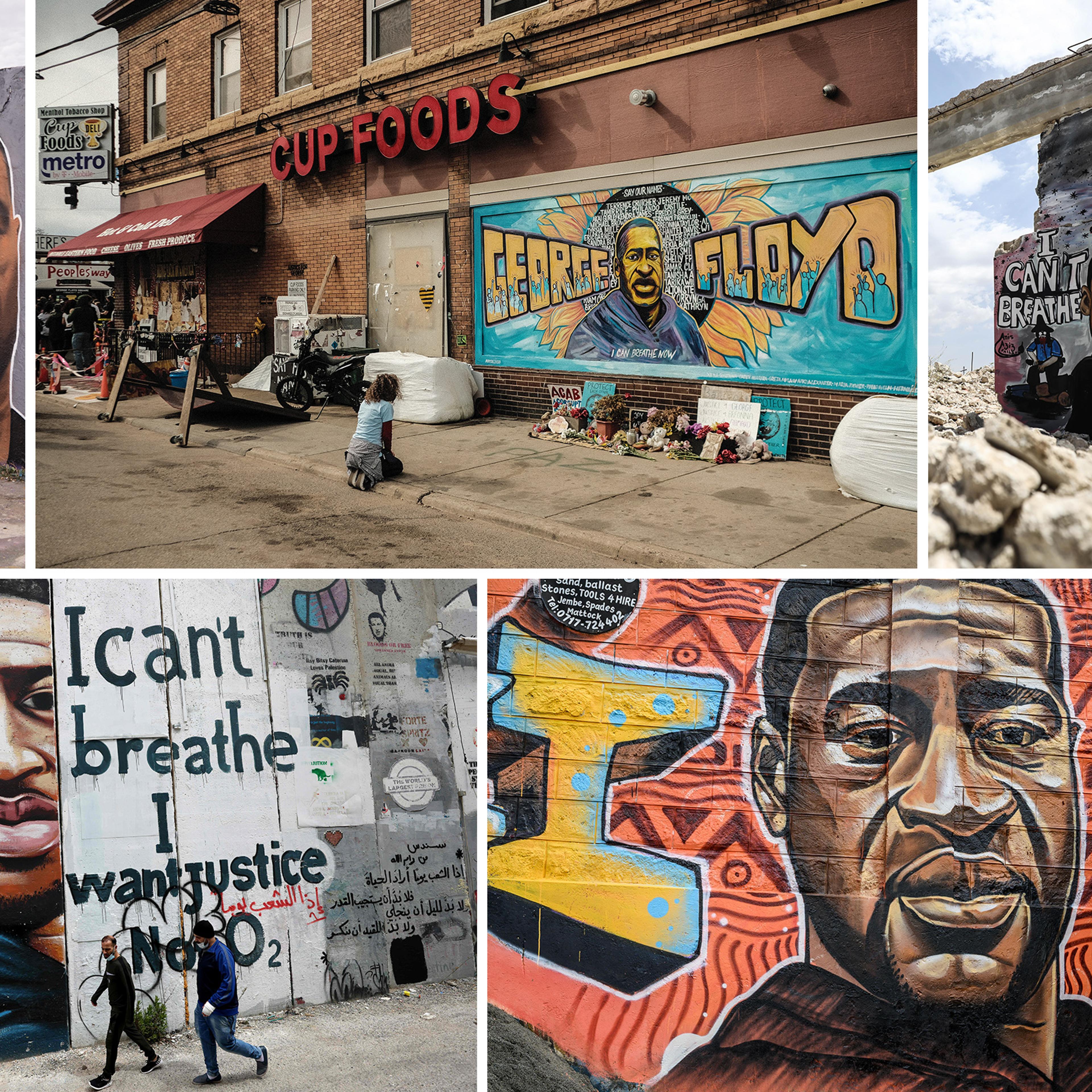 Murals memorializing George Floyd, seen around the world