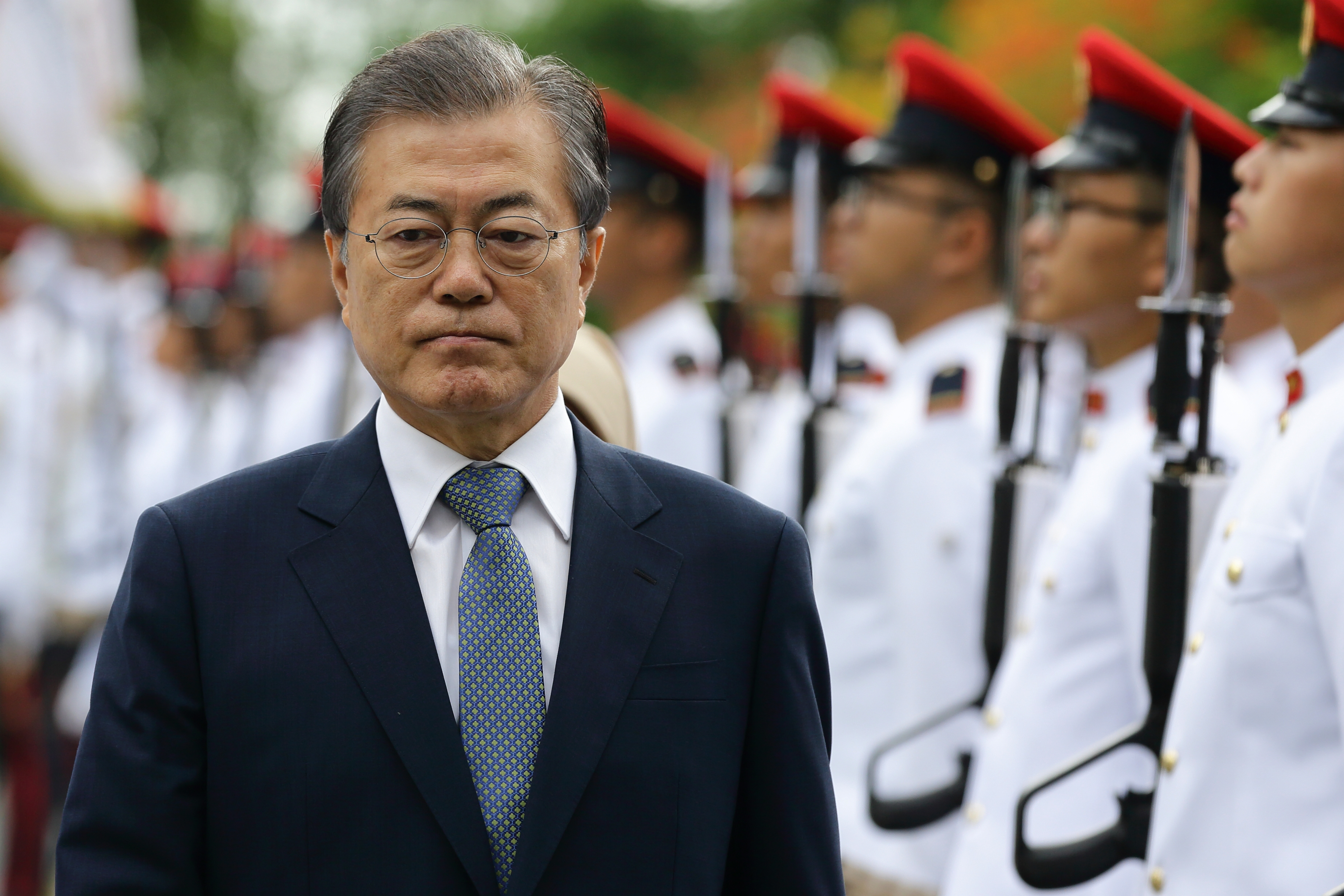 South Korean President Moon Jae-in Visits Singapore