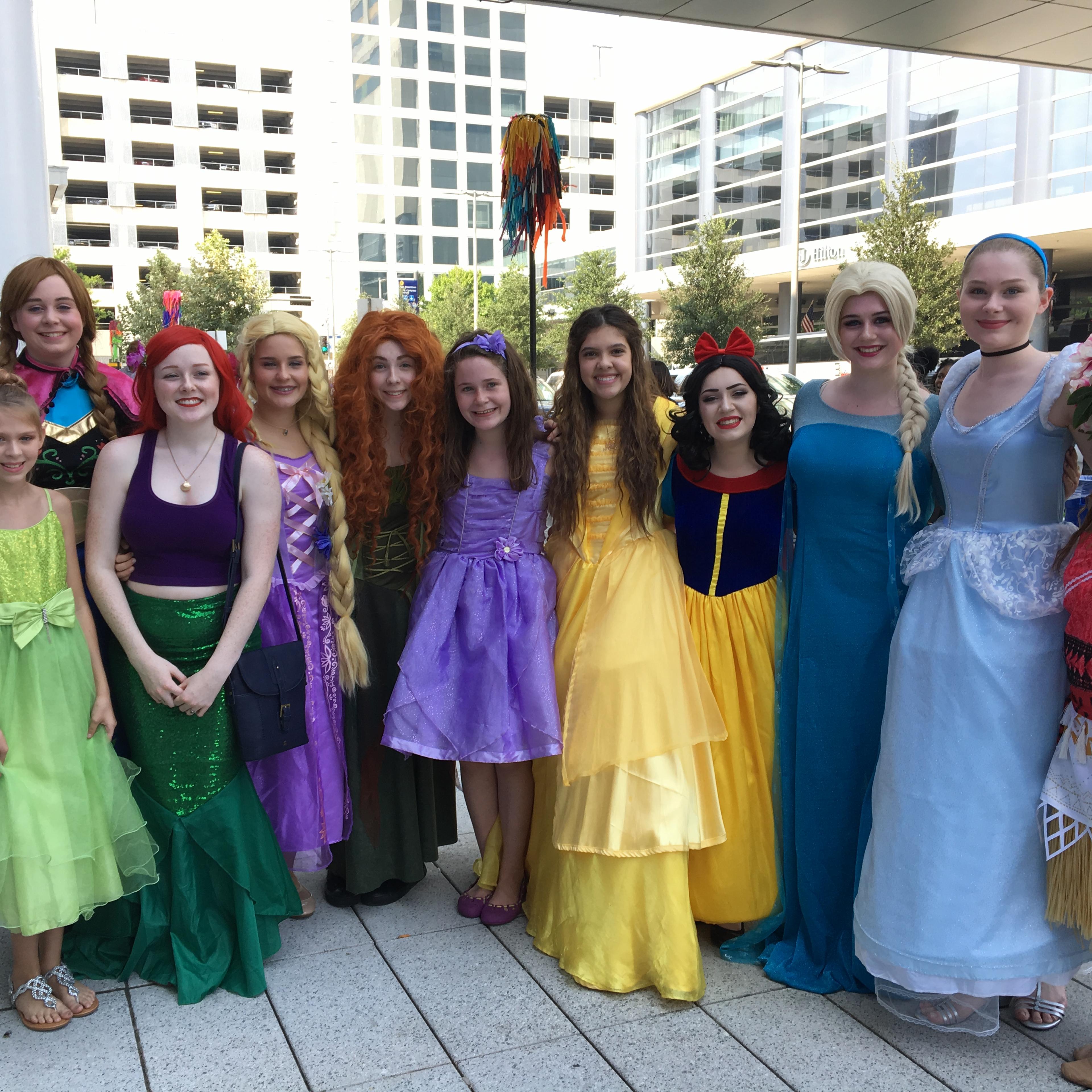 Teens with the Princess Project came to sing for kids affected by Hurricane Harvey