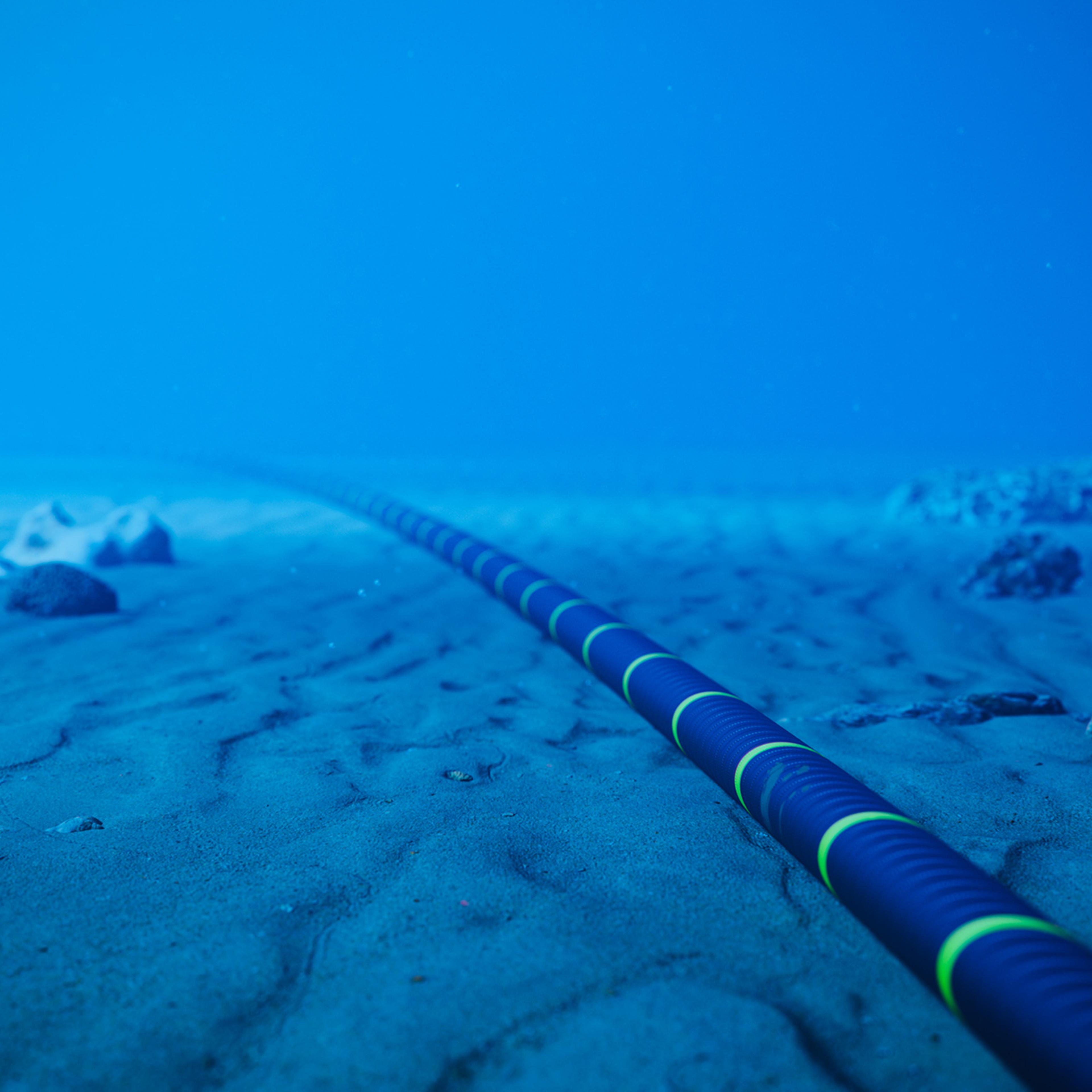 Fiber optic cable on the ocean floor