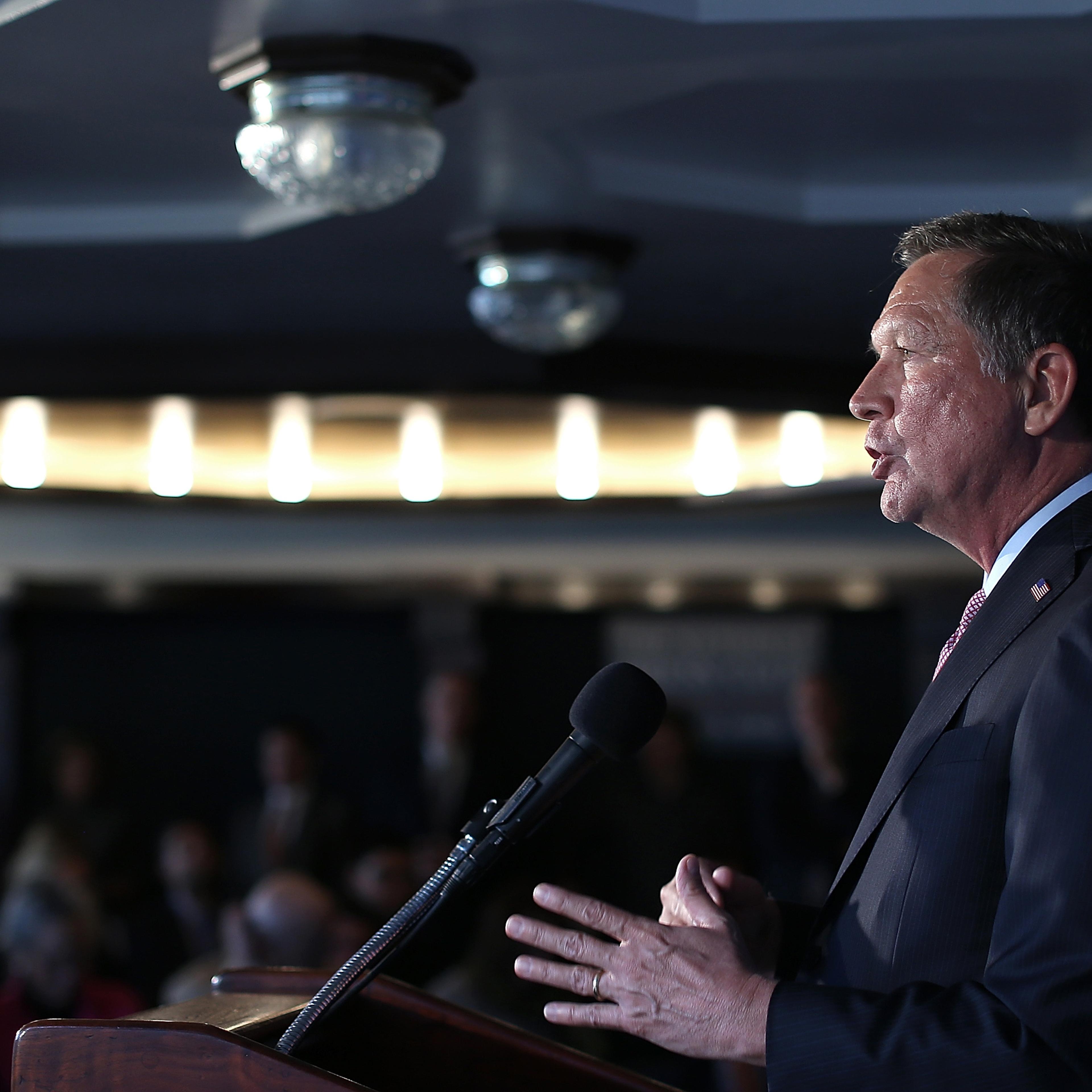 GOP Presidential Candidate Gov. John Kasich Holds Outlines His New National Security Strategy