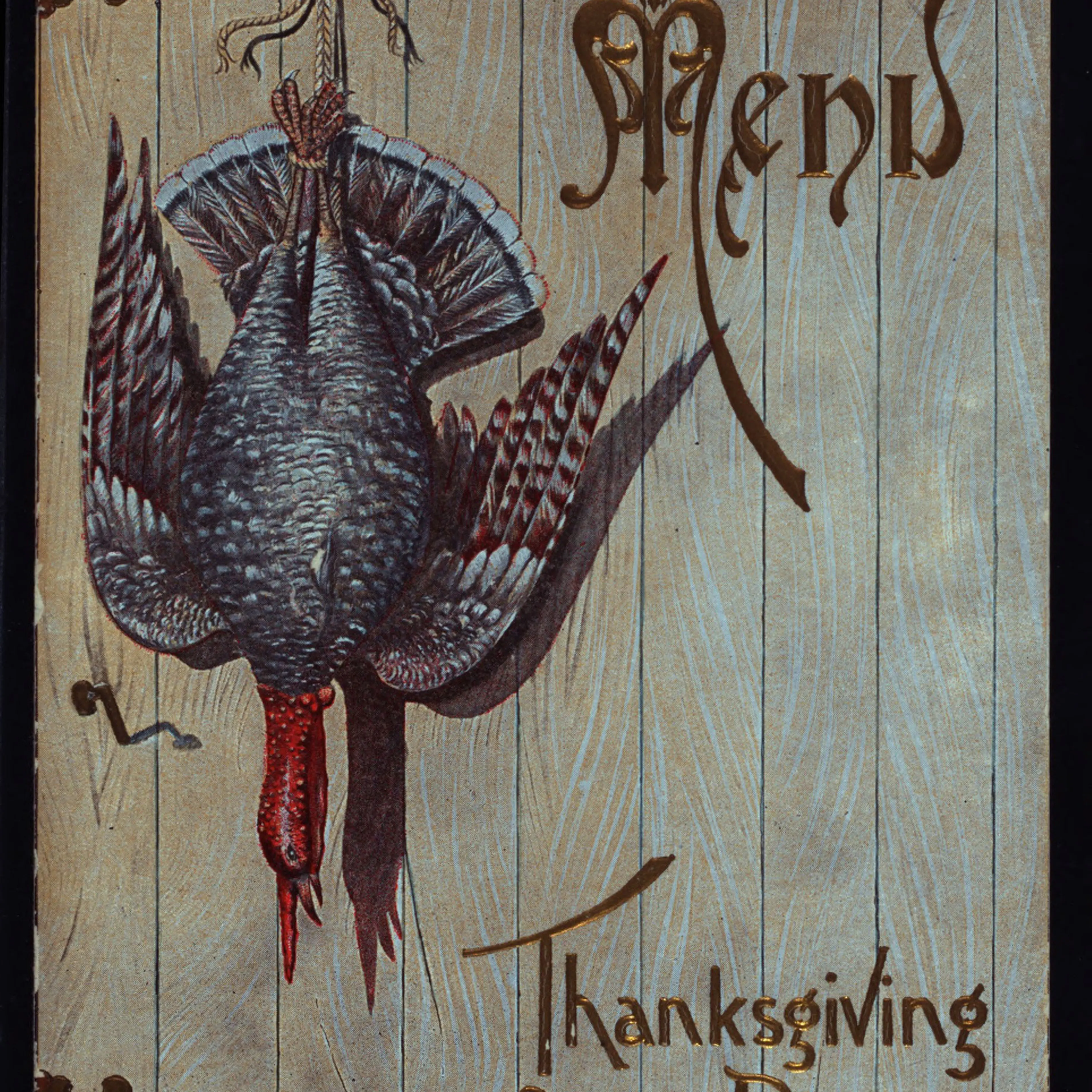 Thanksgiving Day menu at Hotel St. James, Bradford, PA, 1899.