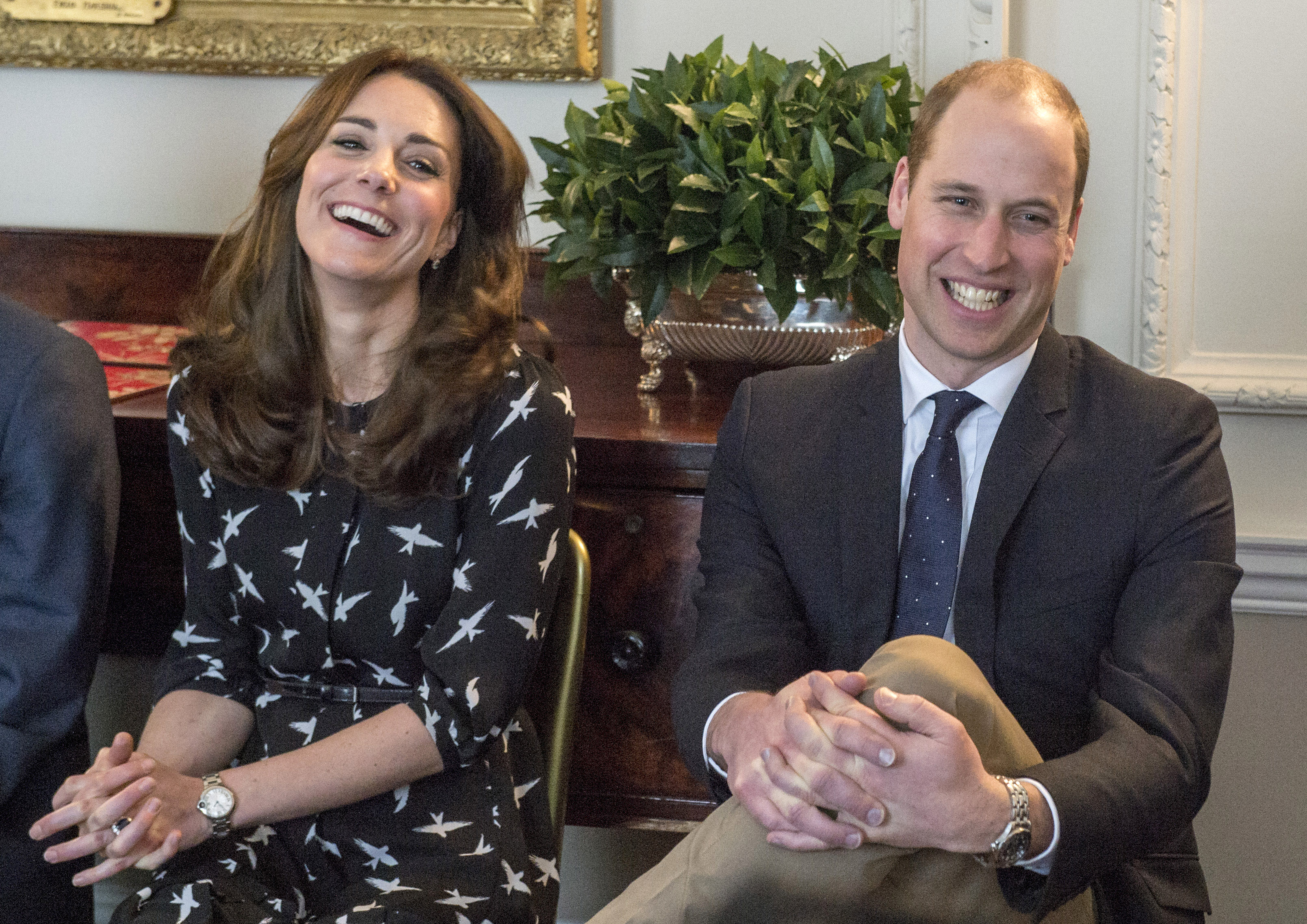 Catherine, Duchess of Cambridge and Prince William, Duke of Cambridge met with Jonny Benjamin and Neil Laybourn at Kensington Palace on March 10, 2016 in London, United Kingdom.