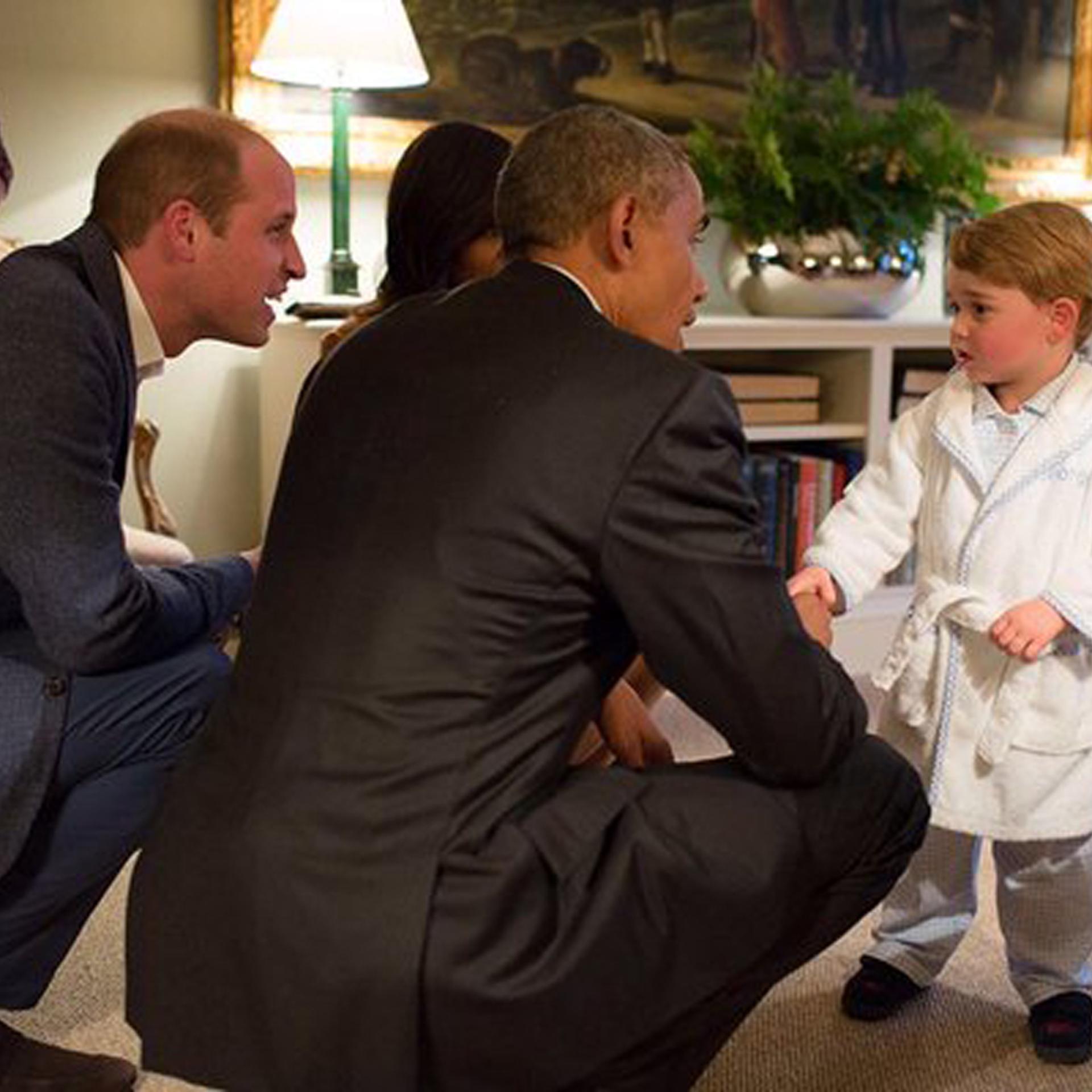 Prince George meets President Obama during a trip to London on April 22, 2016.