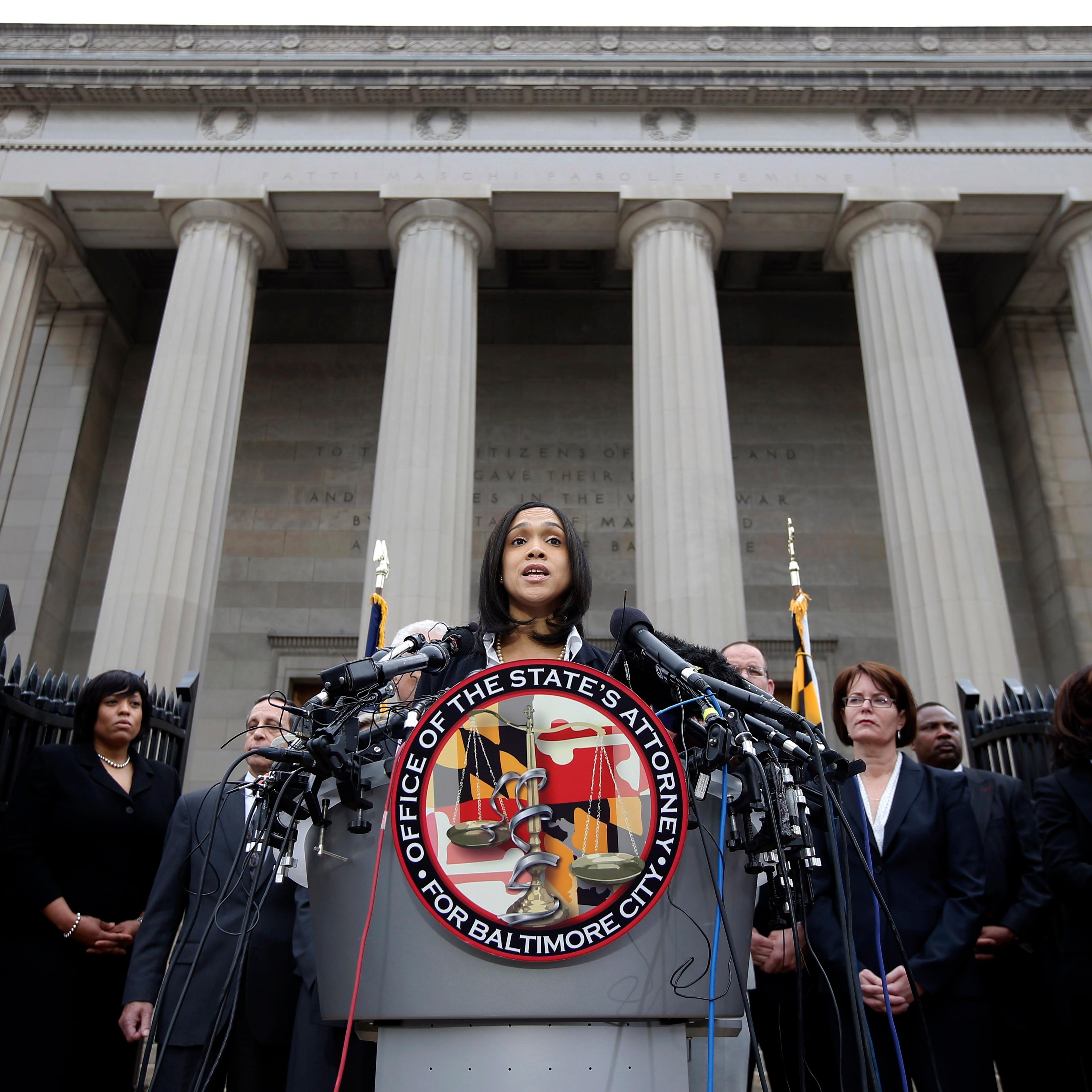 Marilyn Mosby, Baltimore state's attorney, speaks during a media availability on May 1, 2015 in Baltimore.