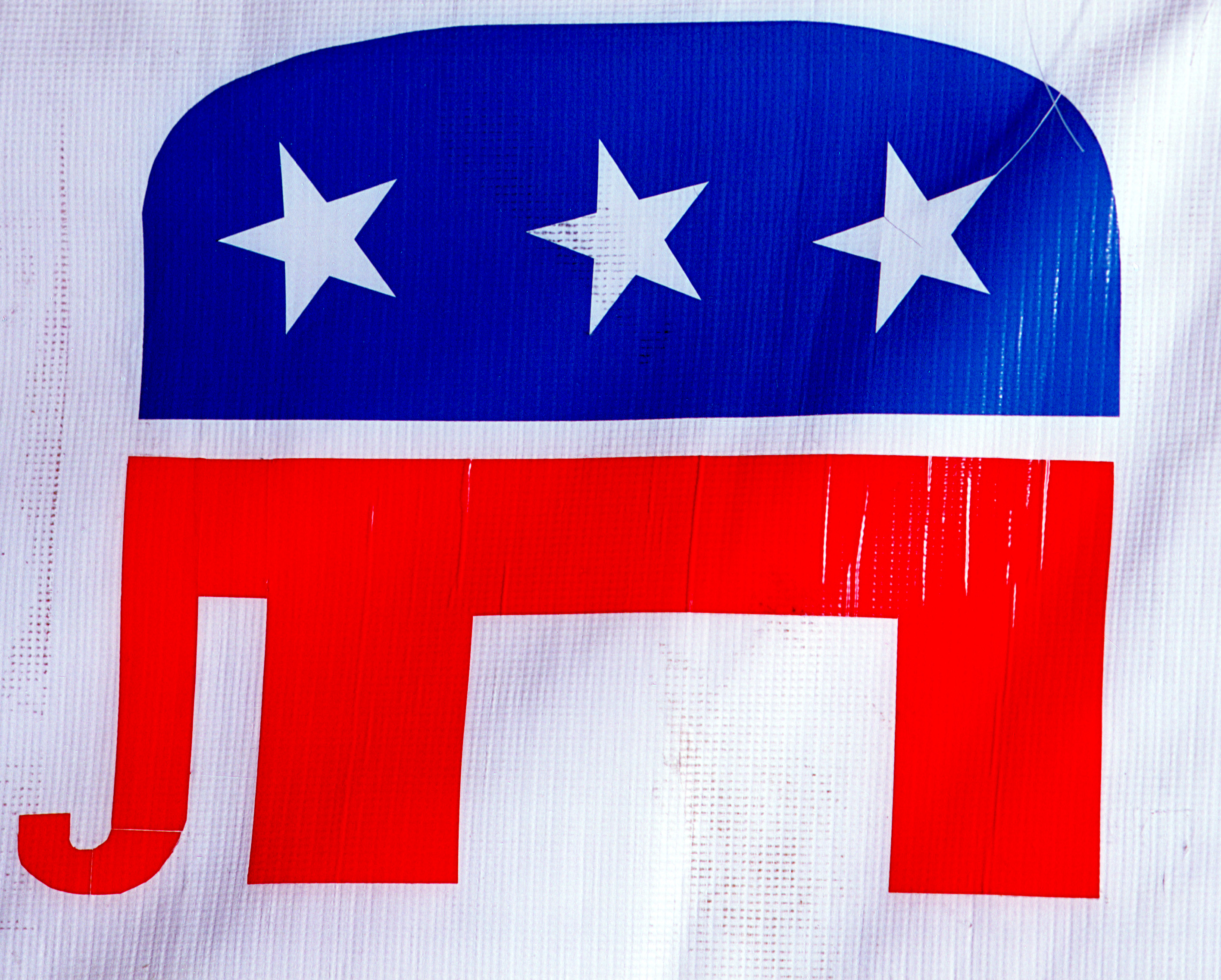 The Republican Party's elephant symbol is seen on display on October 24, 2000 at the Republican campaign headquarters in El Paso, Texas.