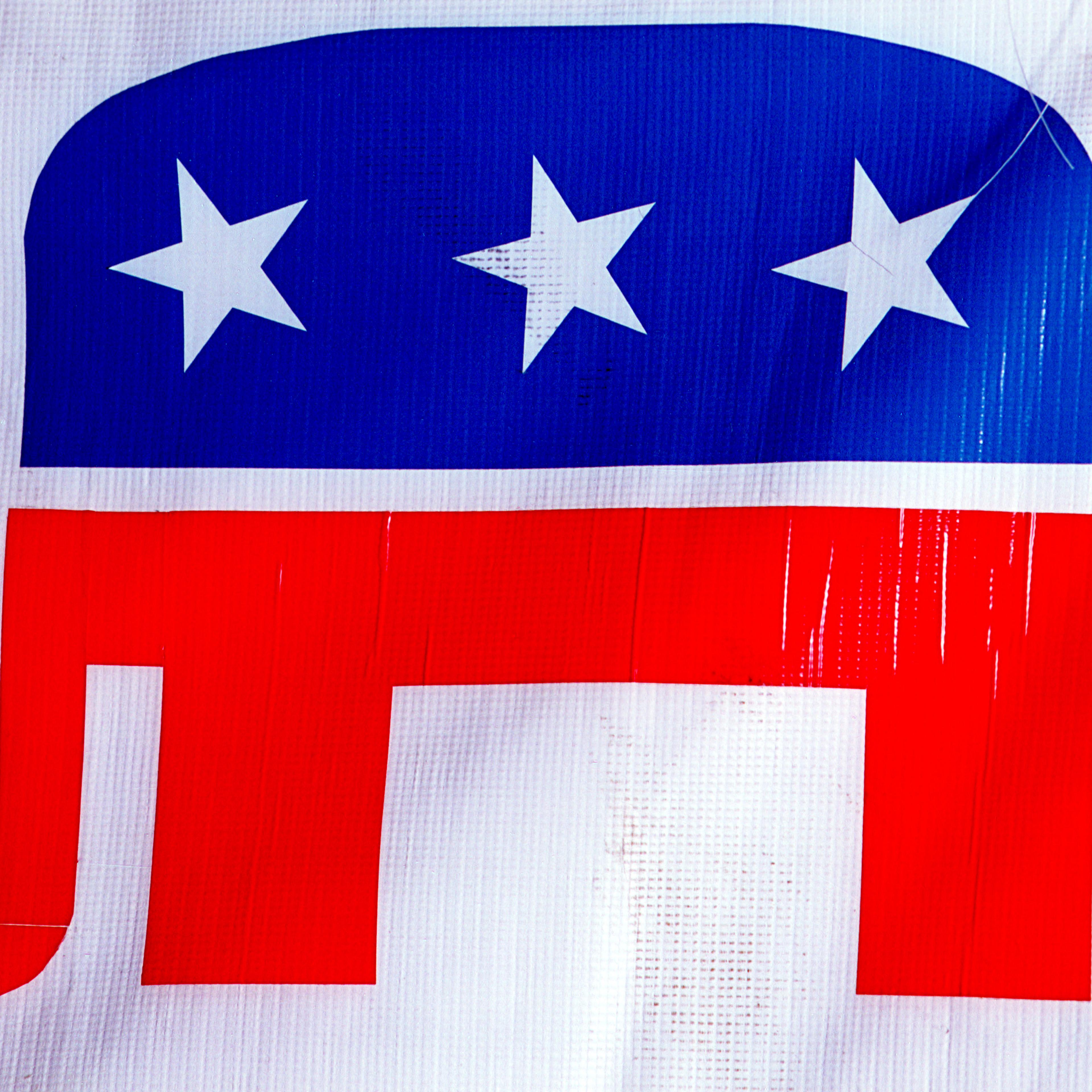 The Republican Party's elephant symbol is seen on display on October 24, 2000 at the Republican campaign headquarters in El Paso, Texas.