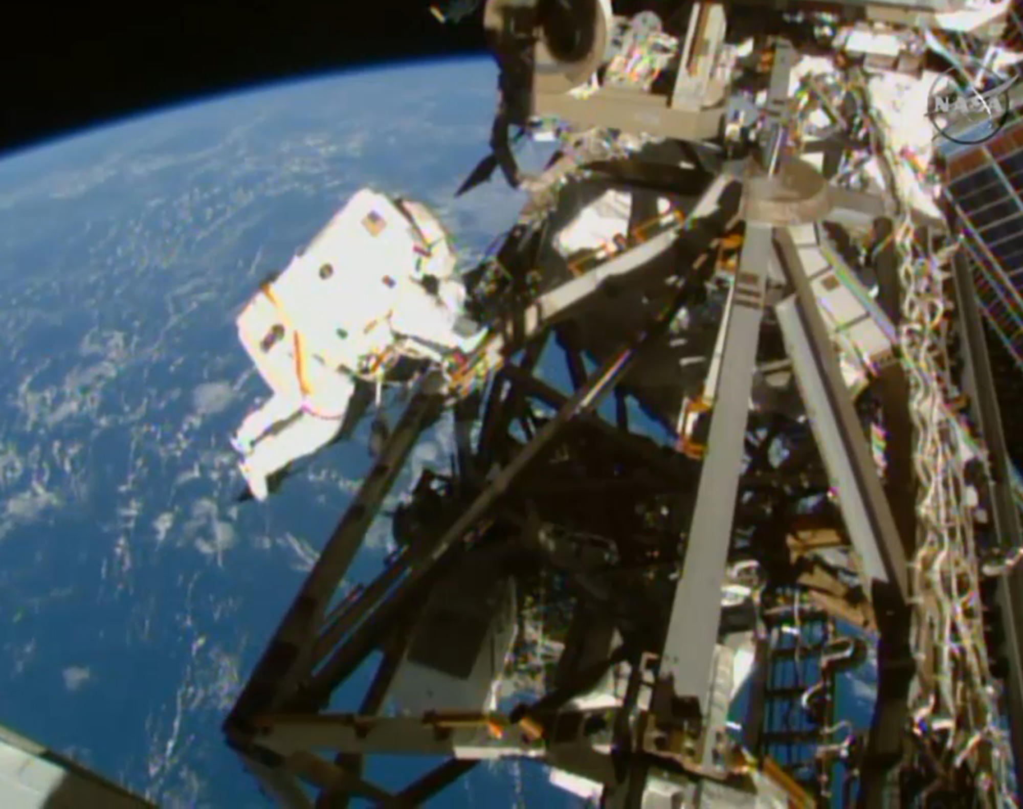 In this image from NASA television astronaut Terry Virts is seen during the third spacewalk outside the International Space Station March 1, 2015.
