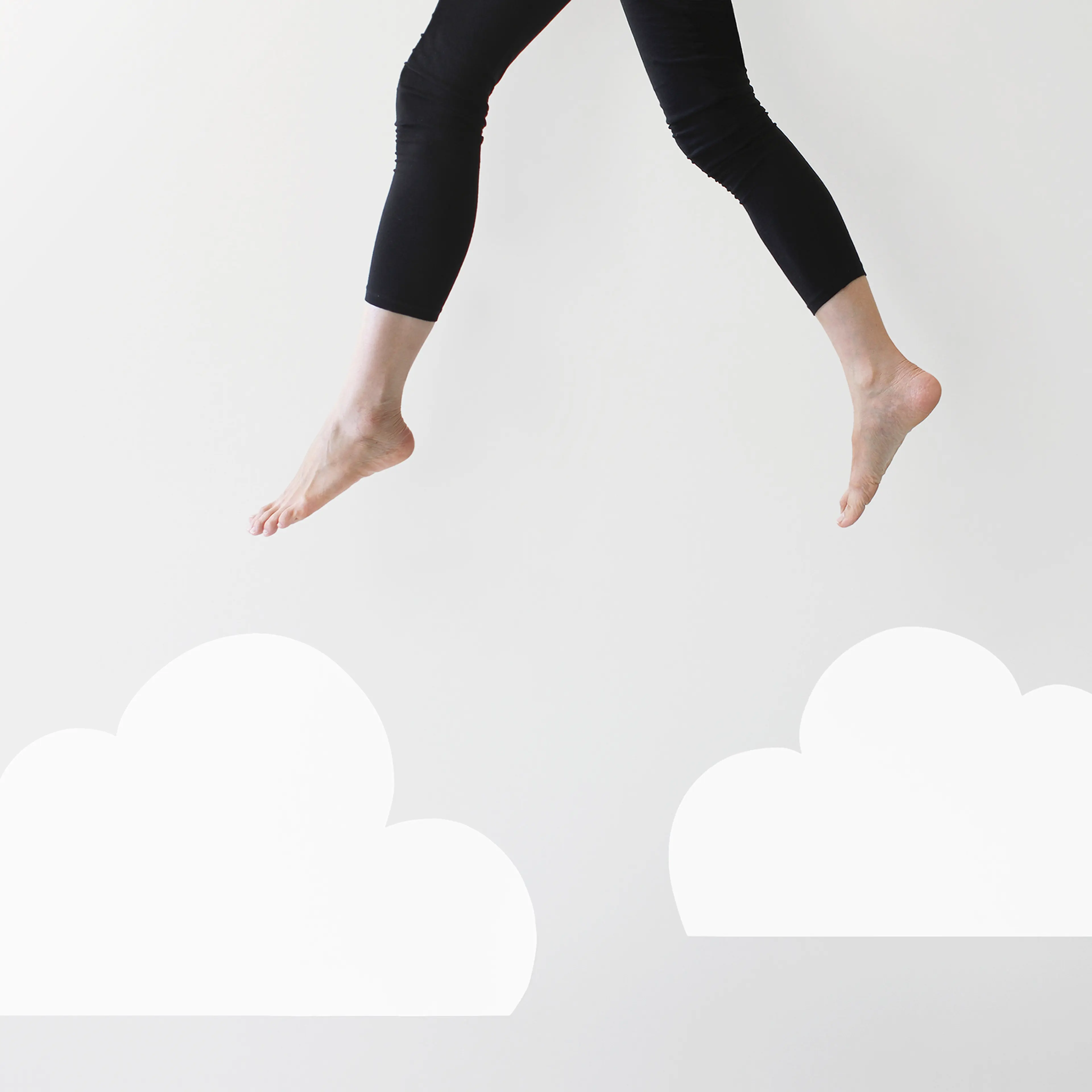 clouds jumping Happiness success achievment mental health motto stock