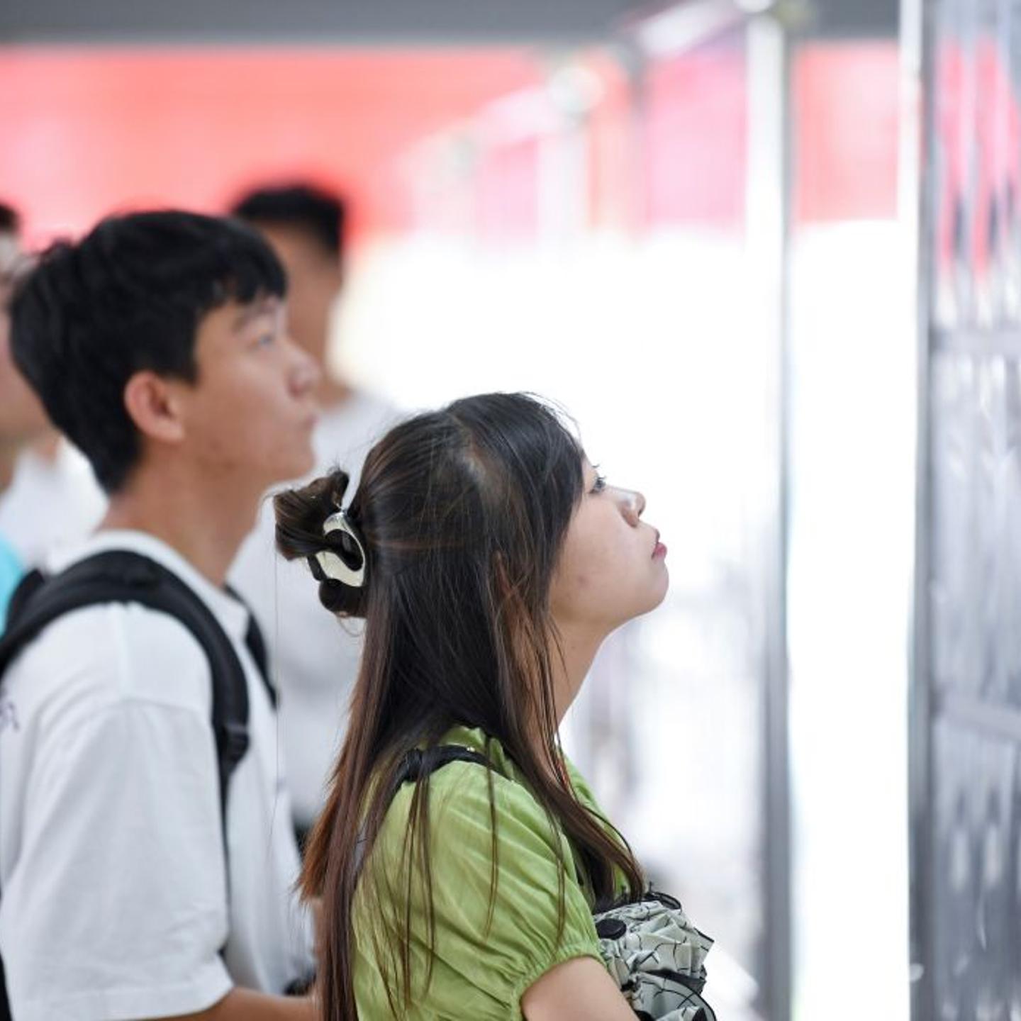 People attending a job fair in China
