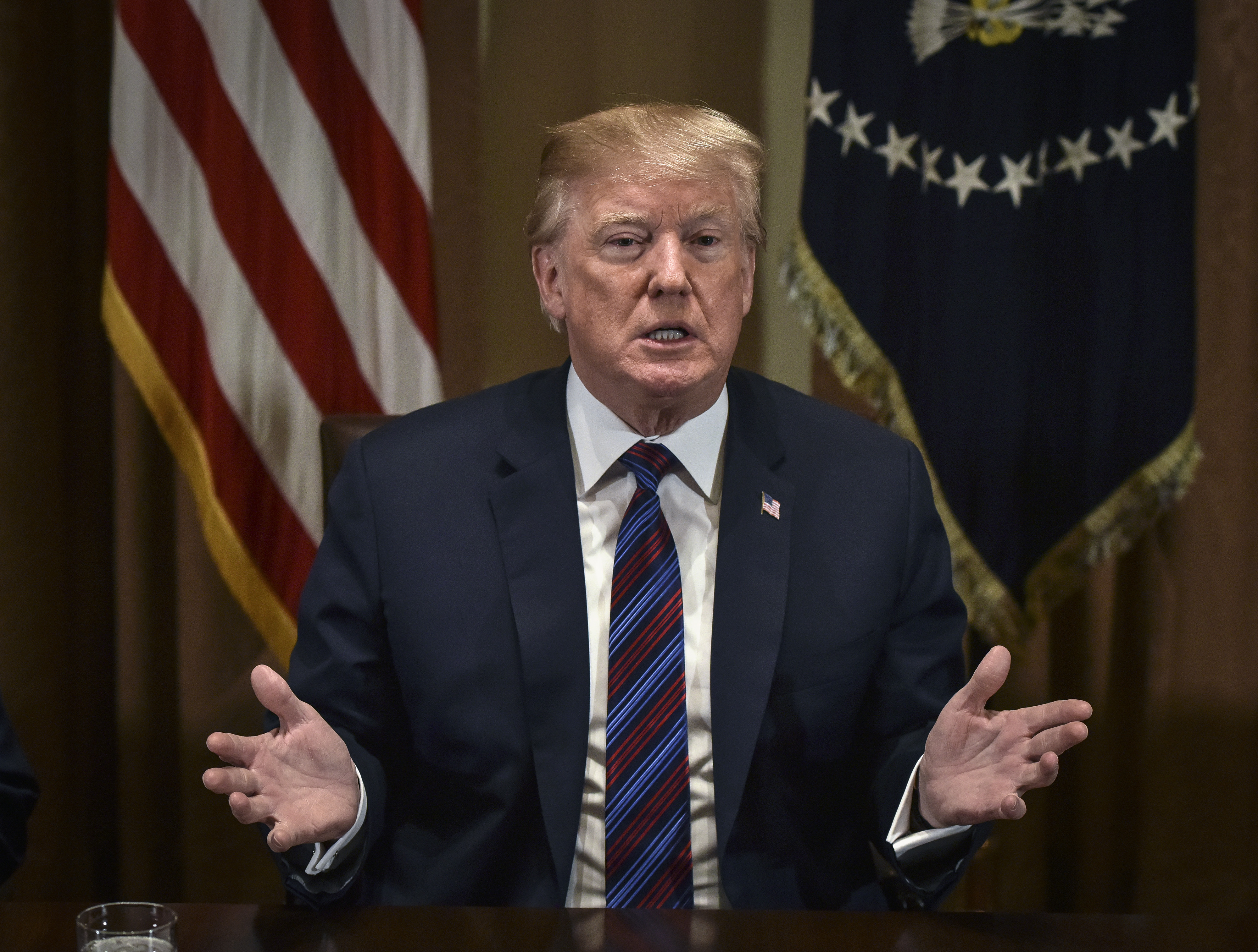 President Donald Trump during a meeting with Governors and members of Congress in Washington, DC.