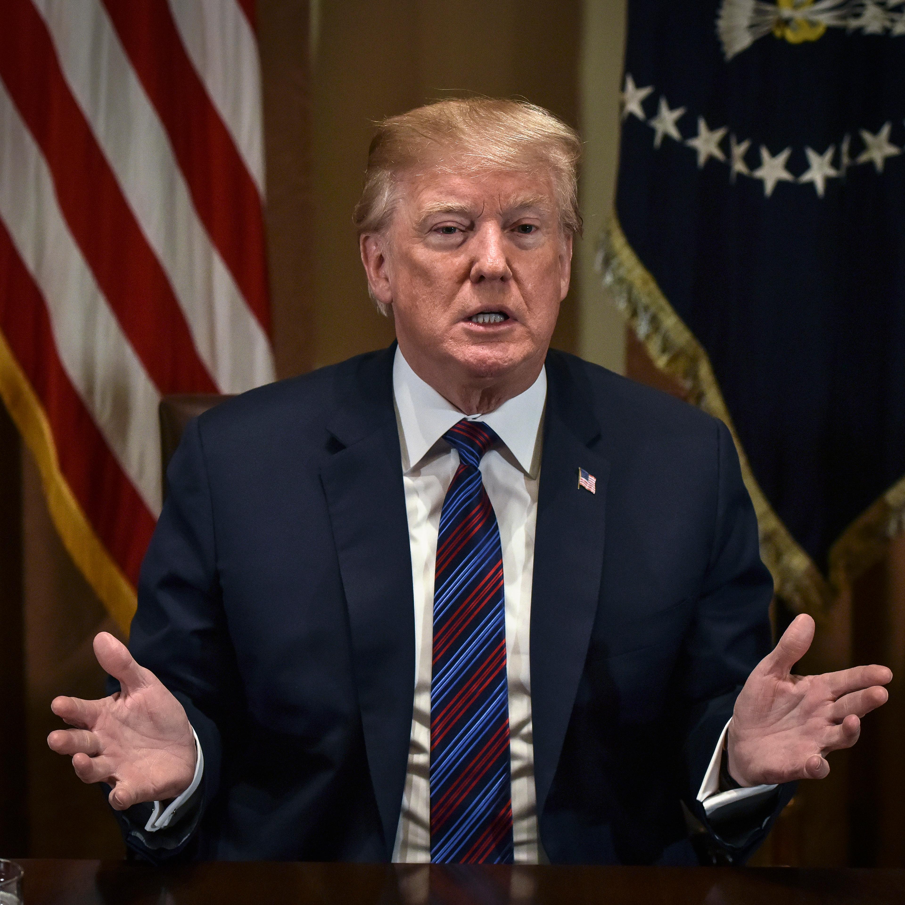 President Donald Trump during a meeting with Governors and members of Congress in Washington, DC.