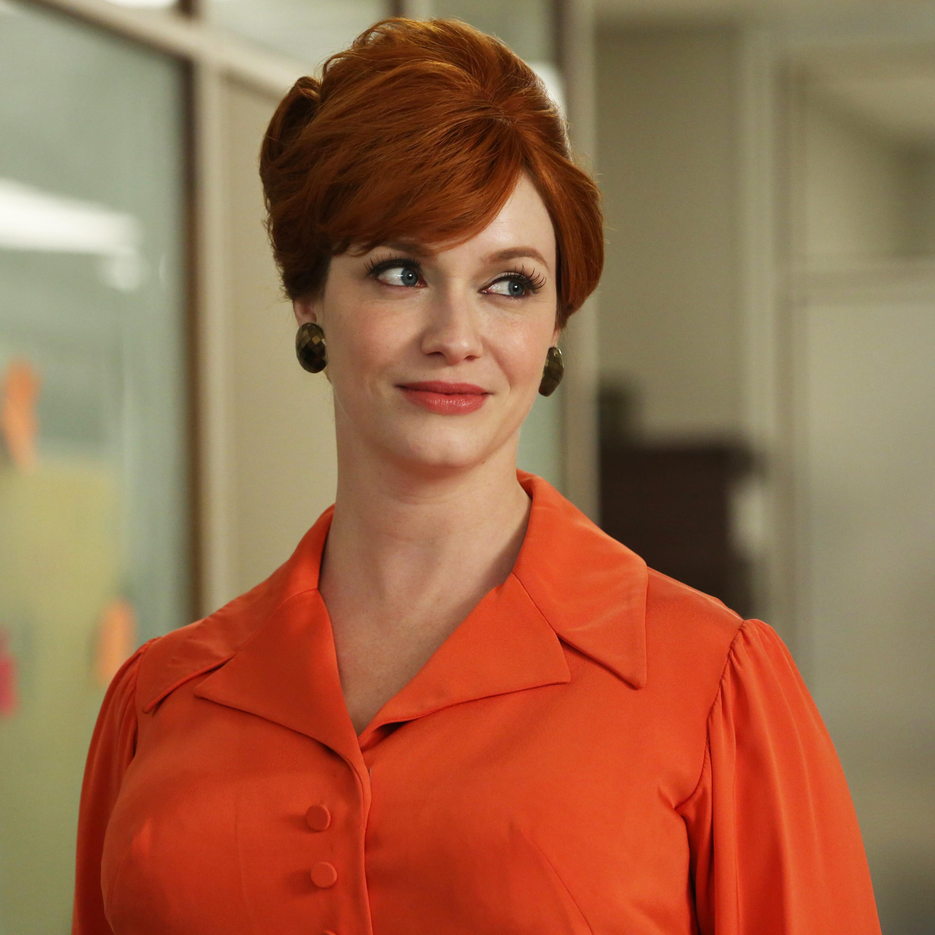 Actress Christina Hendricks as Joan Harris in a scene from "Mad Men."