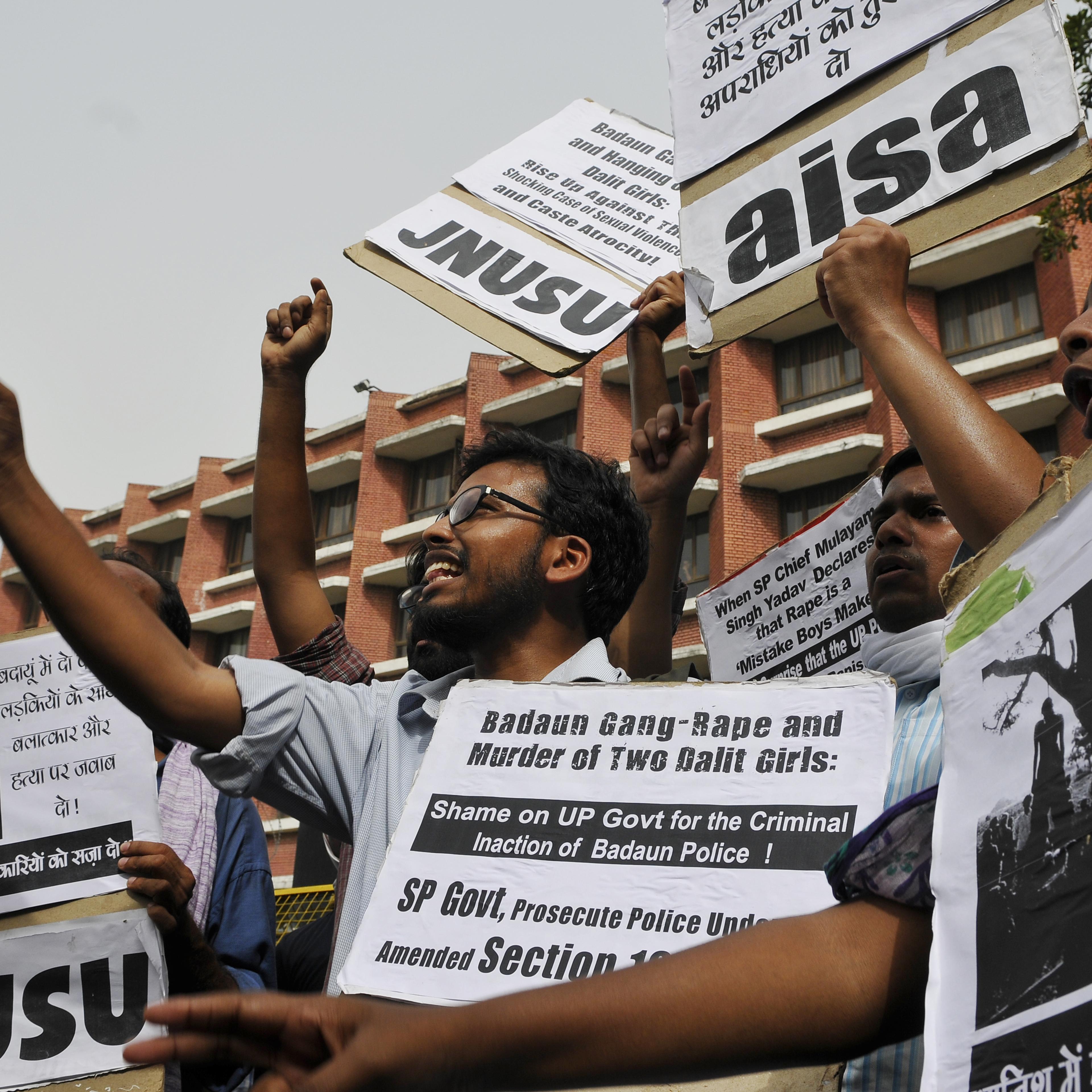 JNUSU Protest Against Badaun Dalit Girls Rape And Murder Case