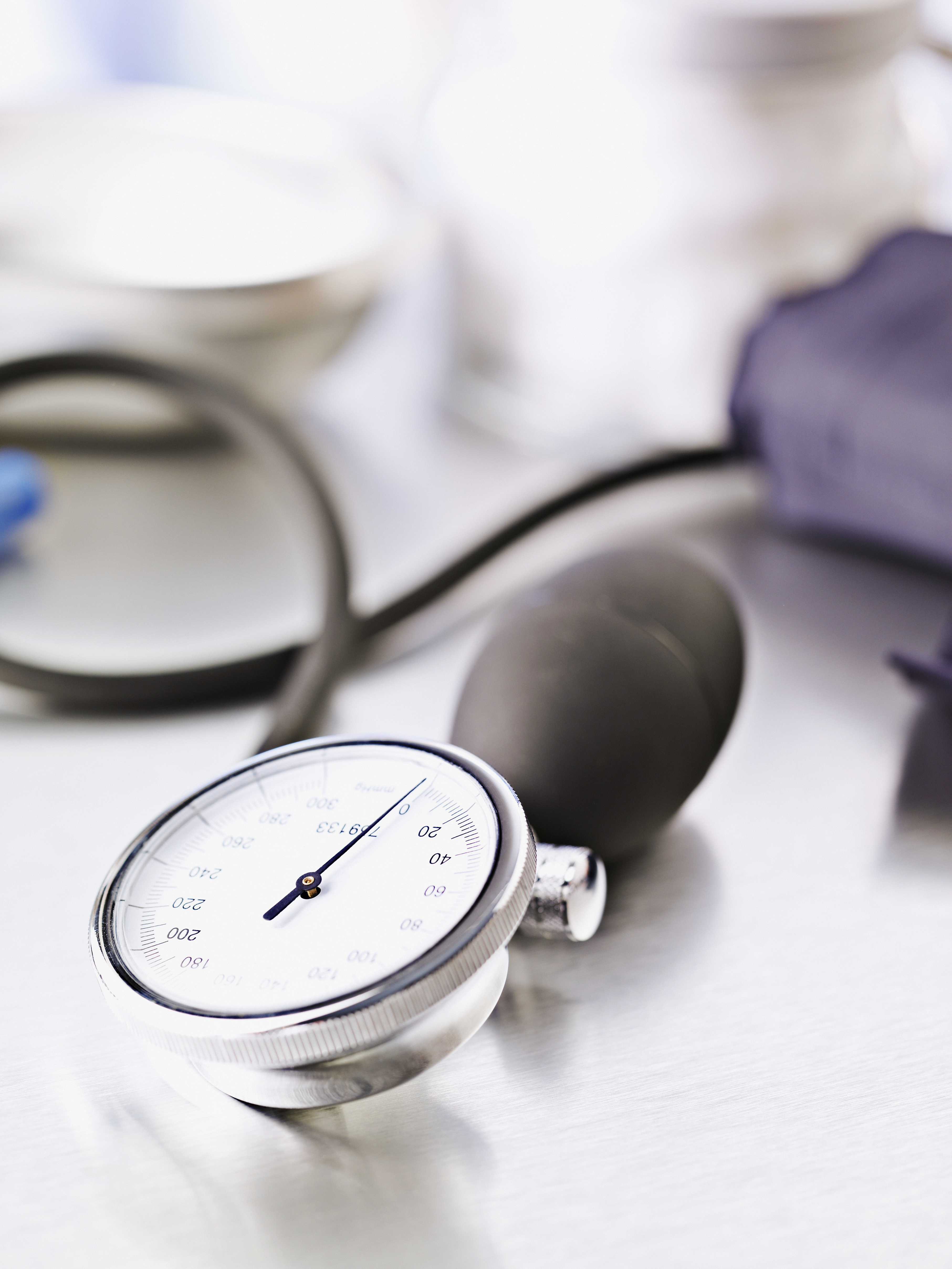 Blood pressure device on table