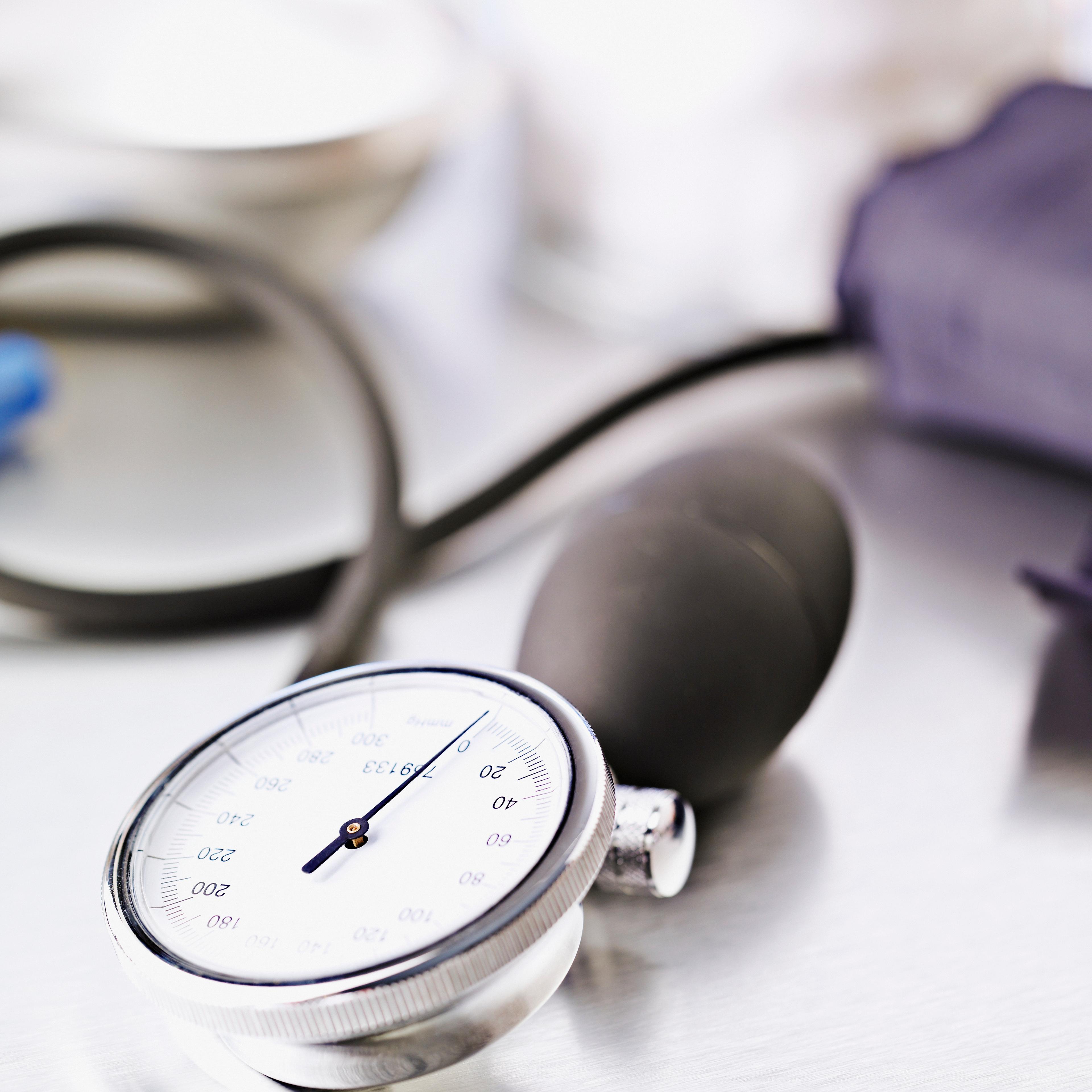 Blood pressure device on table