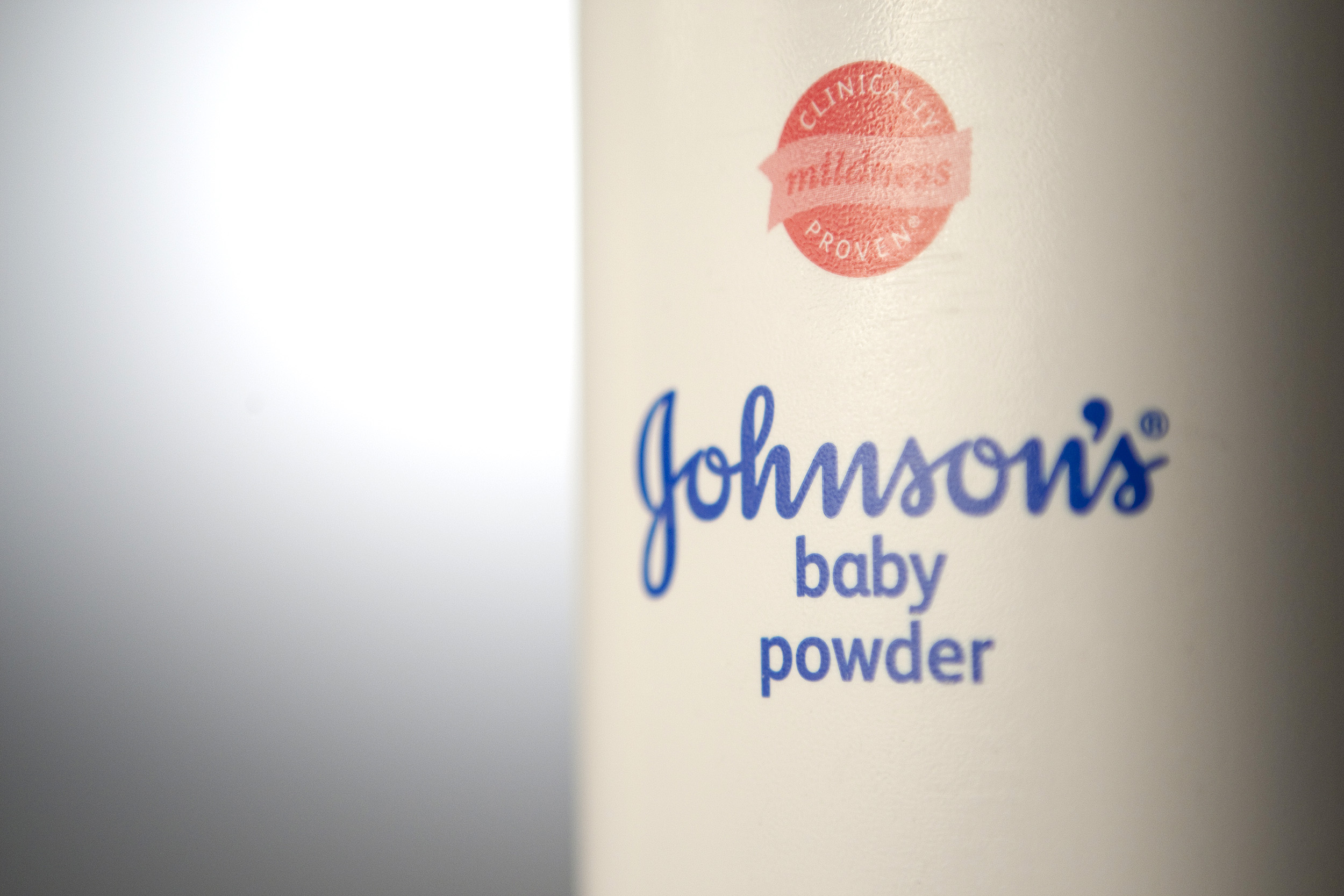 Johnson & Johnson baby powder is arranged for a photograph in New York, on July 15, 2011.