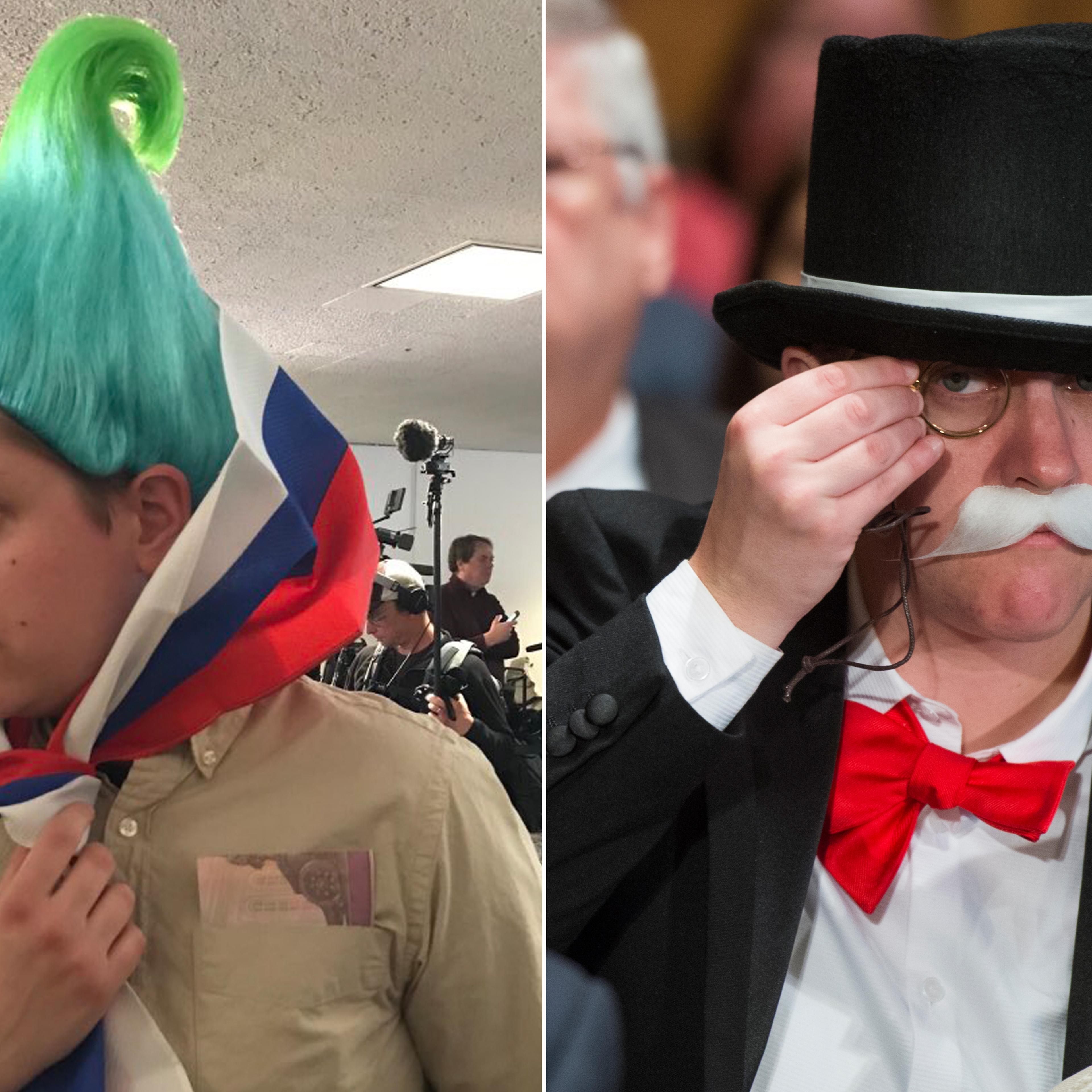 Amanda Werner as a Russian Troll and Mr. Moneybags