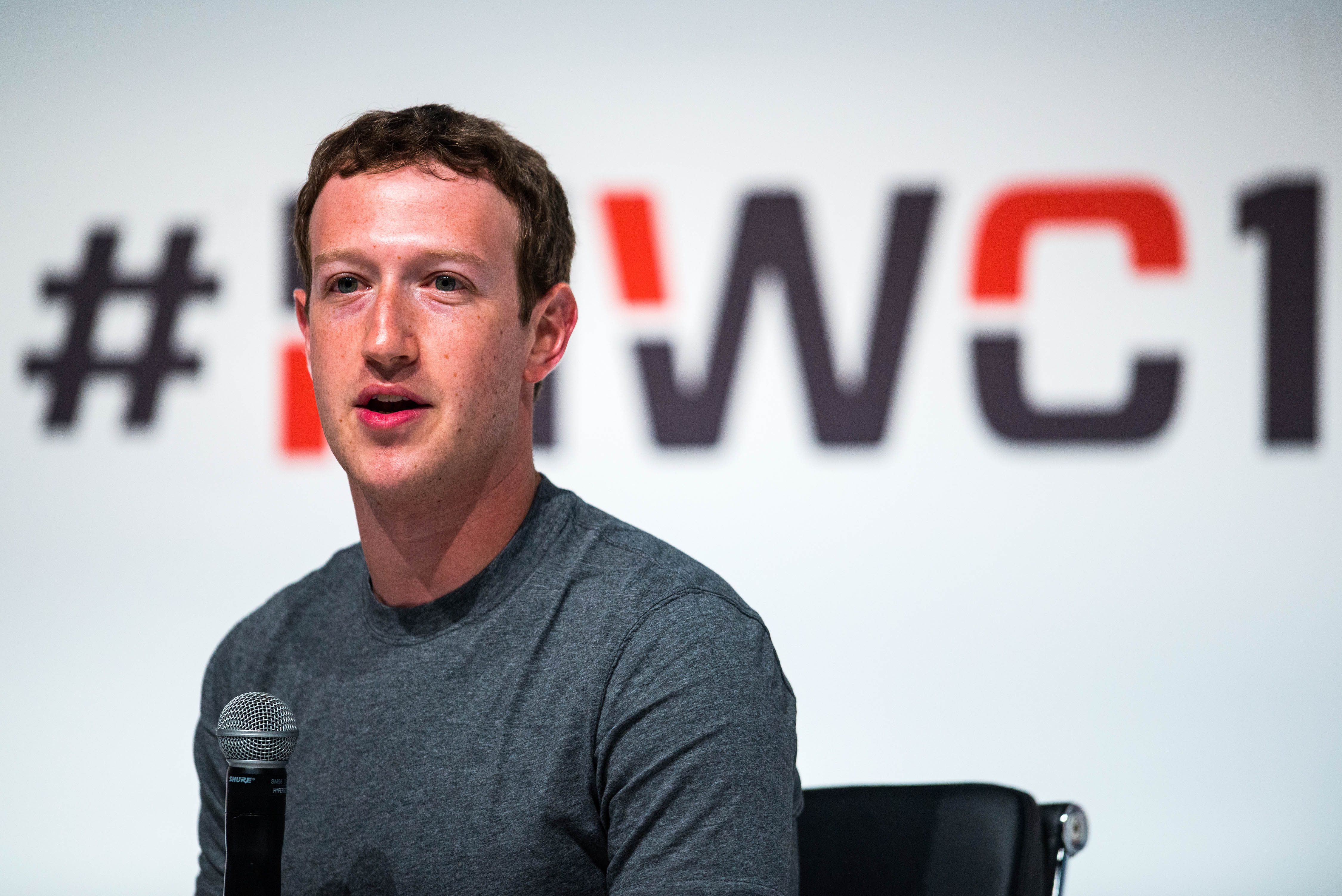 Mark Zuckerberg attendes Mobile World Congress 2015