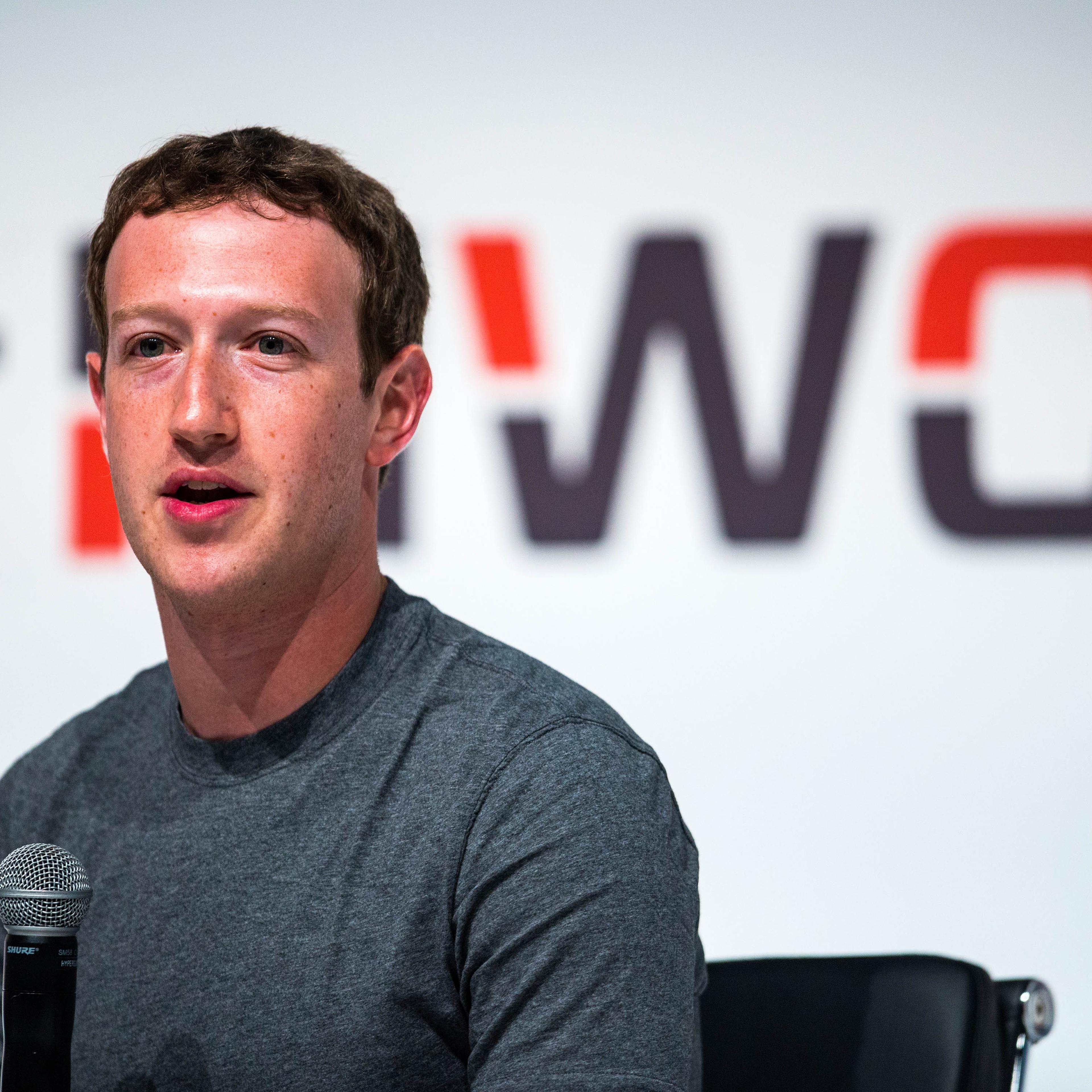Mark Zuckerberg attendes Mobile World Congress 2015