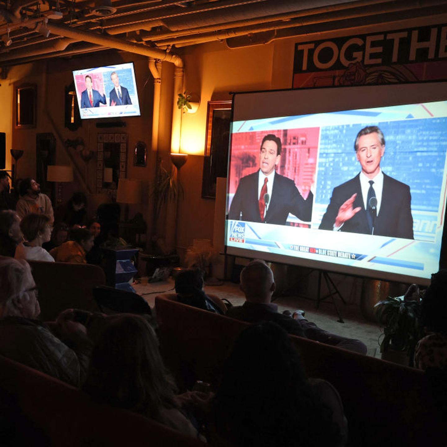 Watch Party Held For Debate Between California Governor Newsom And Florida Gov. DeSantis