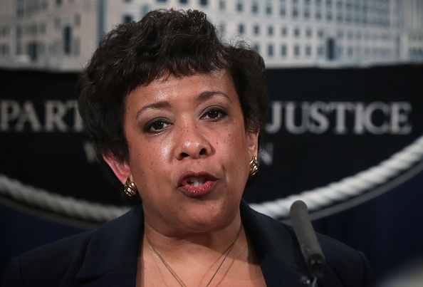 U.S. Attorney General Loretta Lynch speaks during a news conference for announcing a law enforcement action March 24, 2016 in Washington, DC.