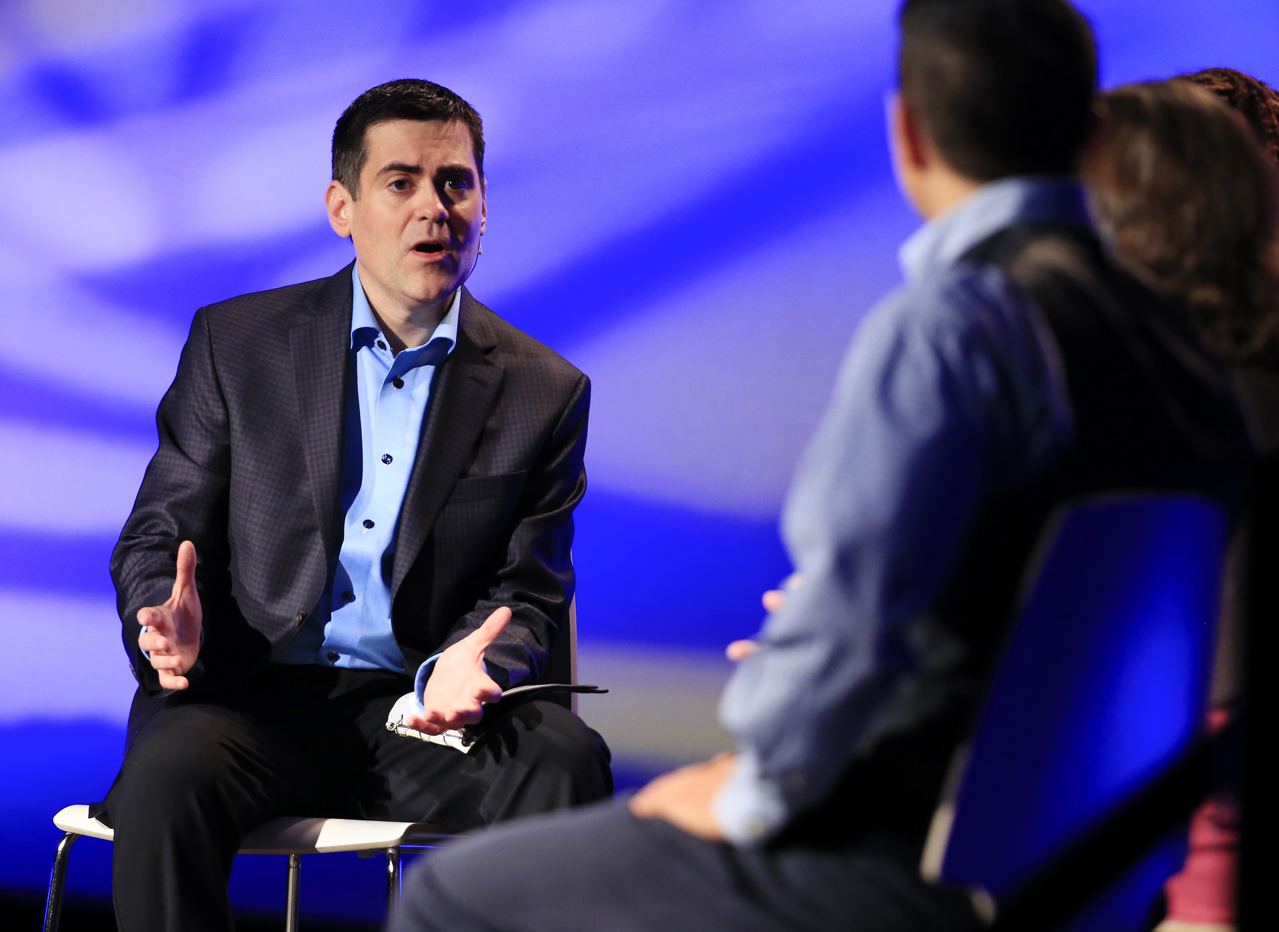 Rev. Russell Moore, director of the Southern Baptist’s Ethics and Religious Liberty Commission, leads a discussion during the group's national conference, in Nashville, Tenn., Oct. 28, 2014.
