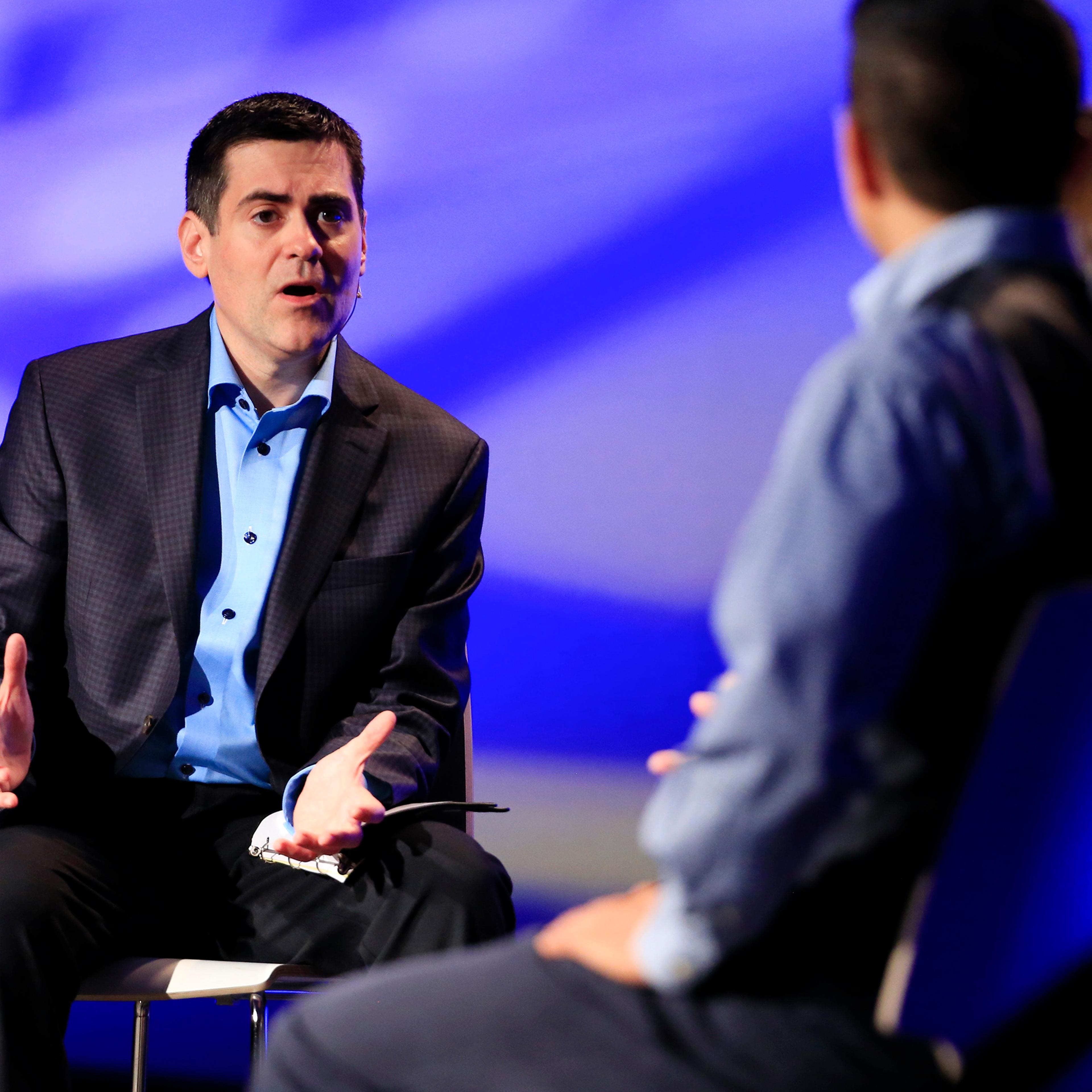 Rev. Russell Moore, director of the Southern Baptist’s Ethics and Religious Liberty Commission, leads a discussion during the group's national conference, in Nashville, Tenn., Oct. 28, 2014.