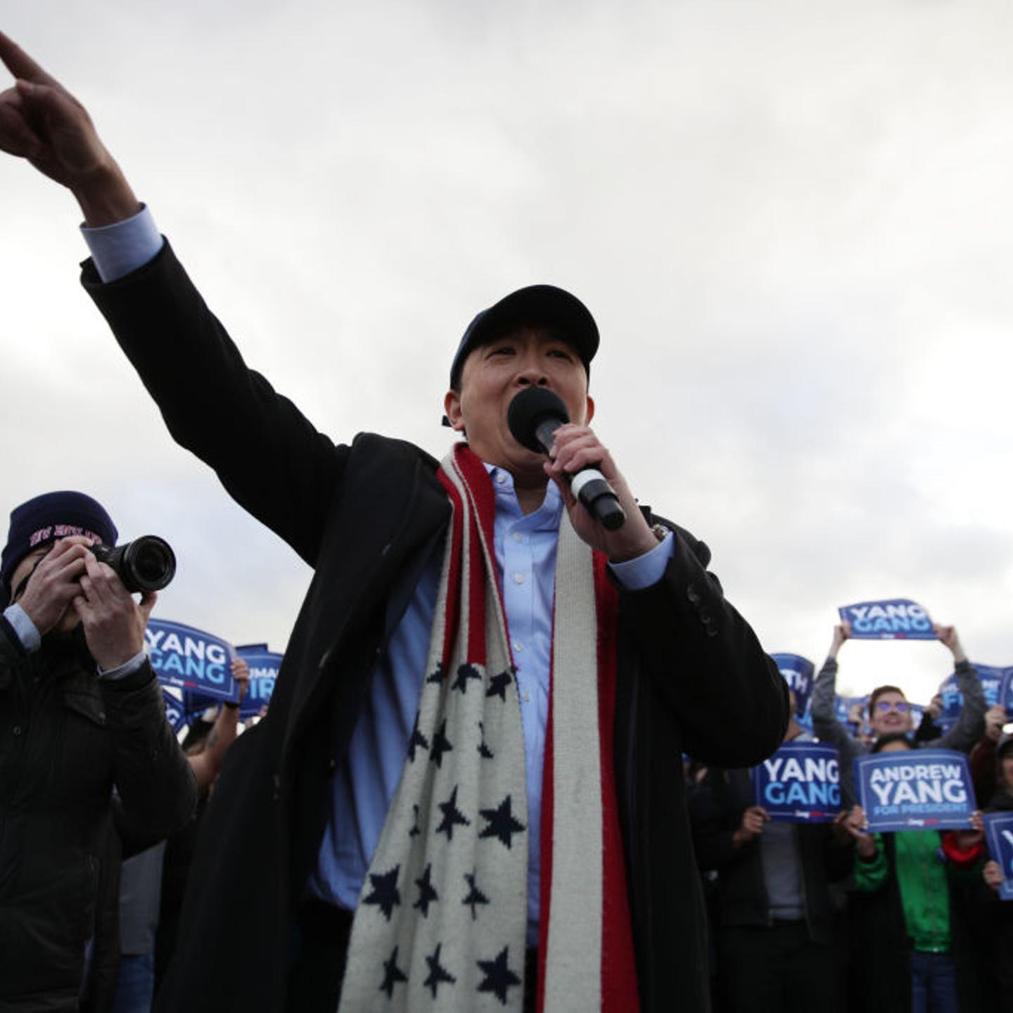 Presidential Candidate Andrew Yang Holds A Campaign Rally At The Lincoln Memorial