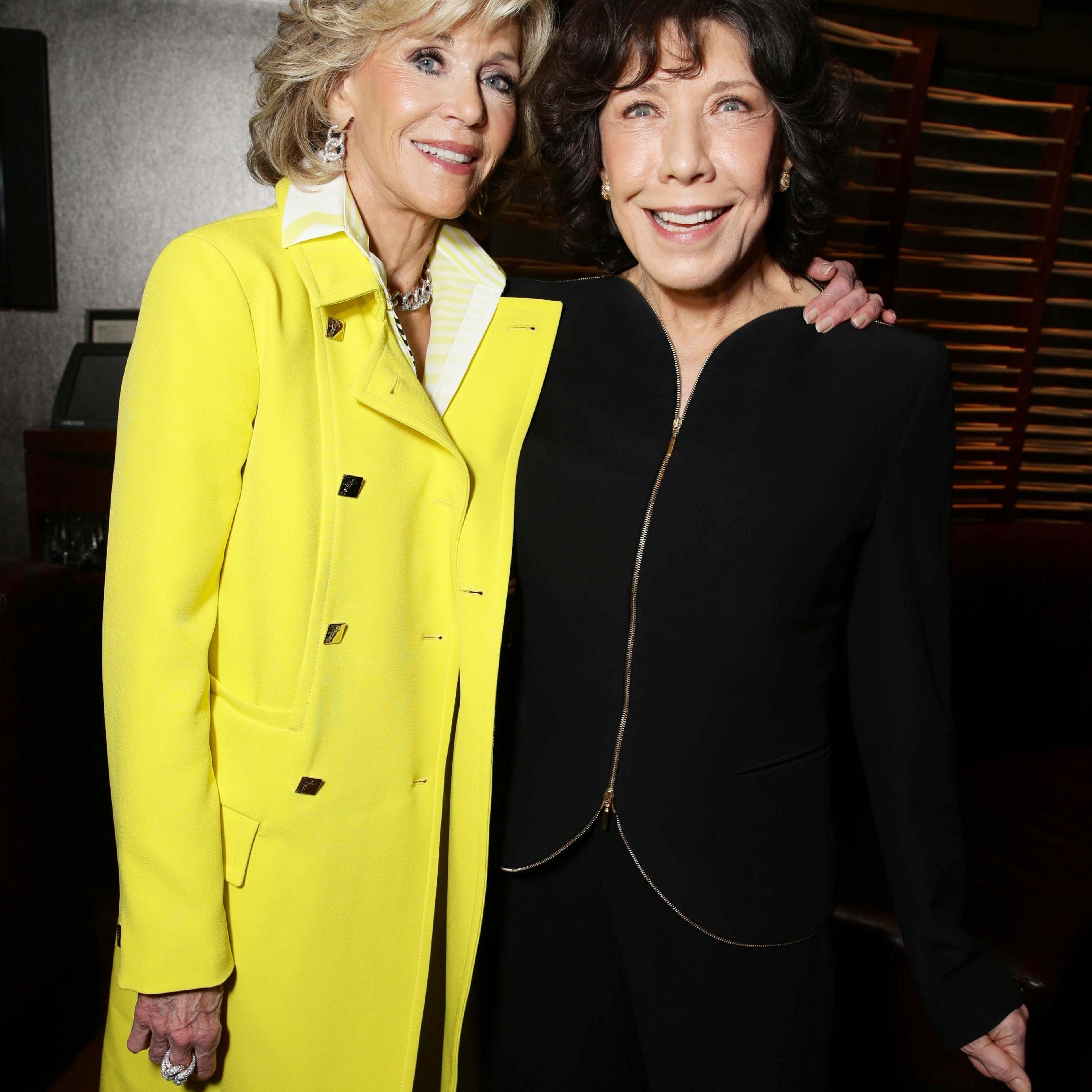 Jane Fonda and Lily Tomlin at the World Premiere of "Grace and Frankie" in Los Angeles on April 29, 2015.