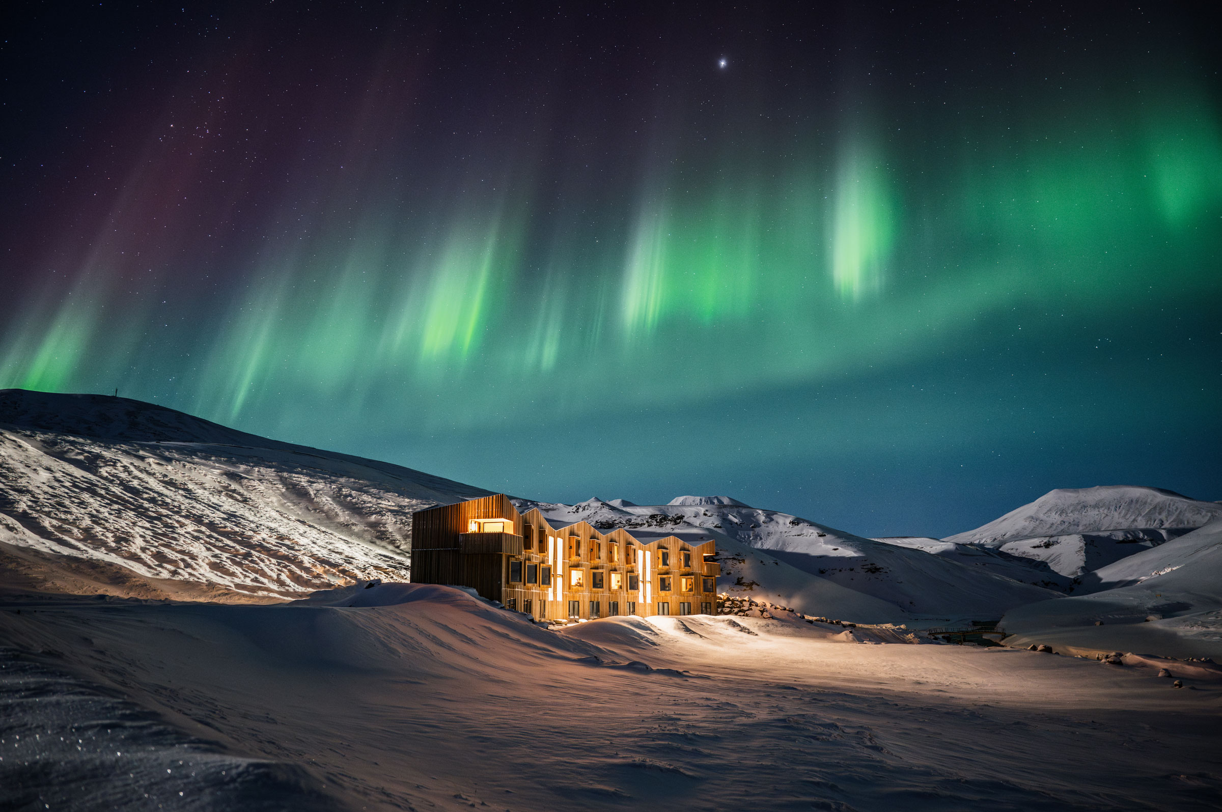 The northern lights over Highland Base