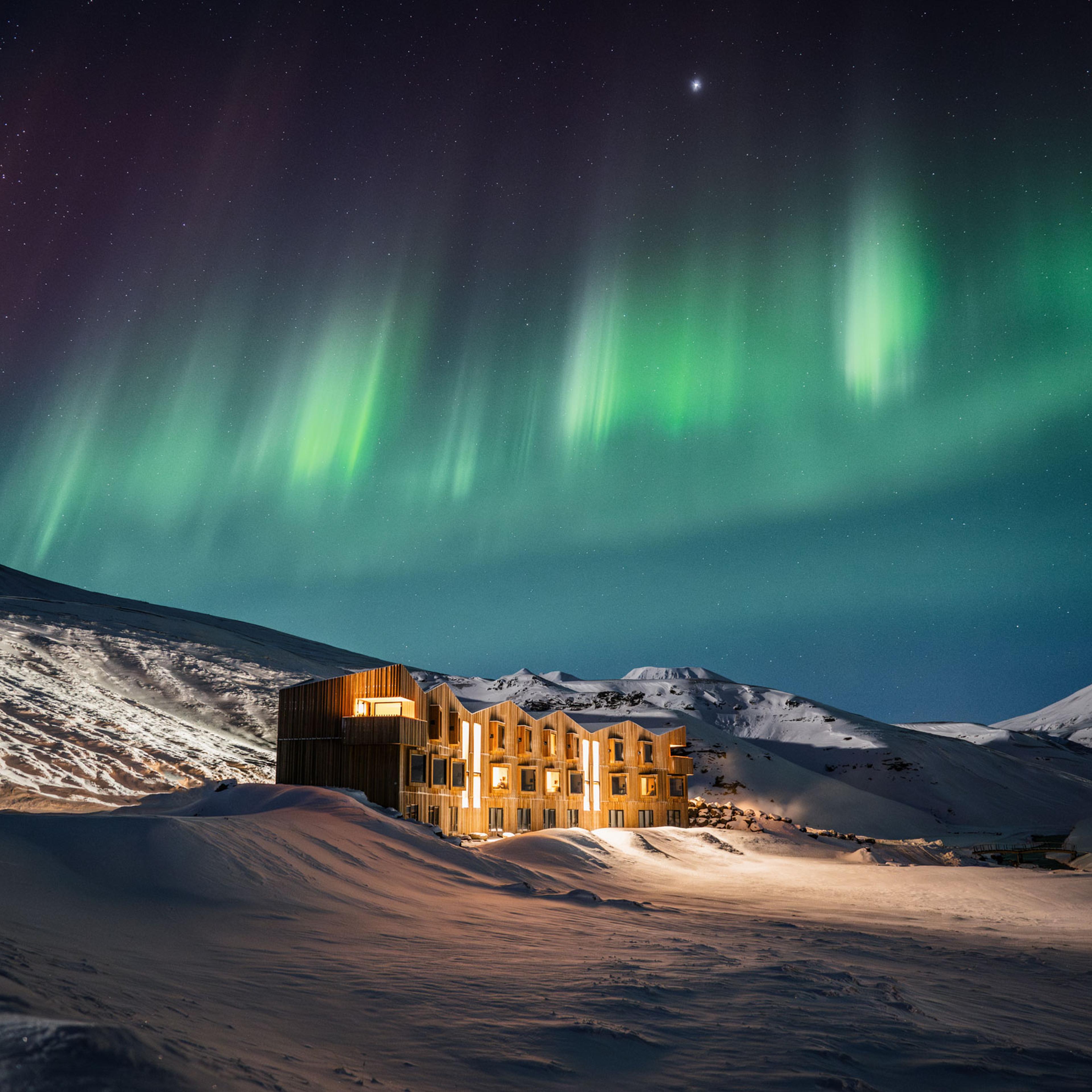 The northern lights over Highland Base