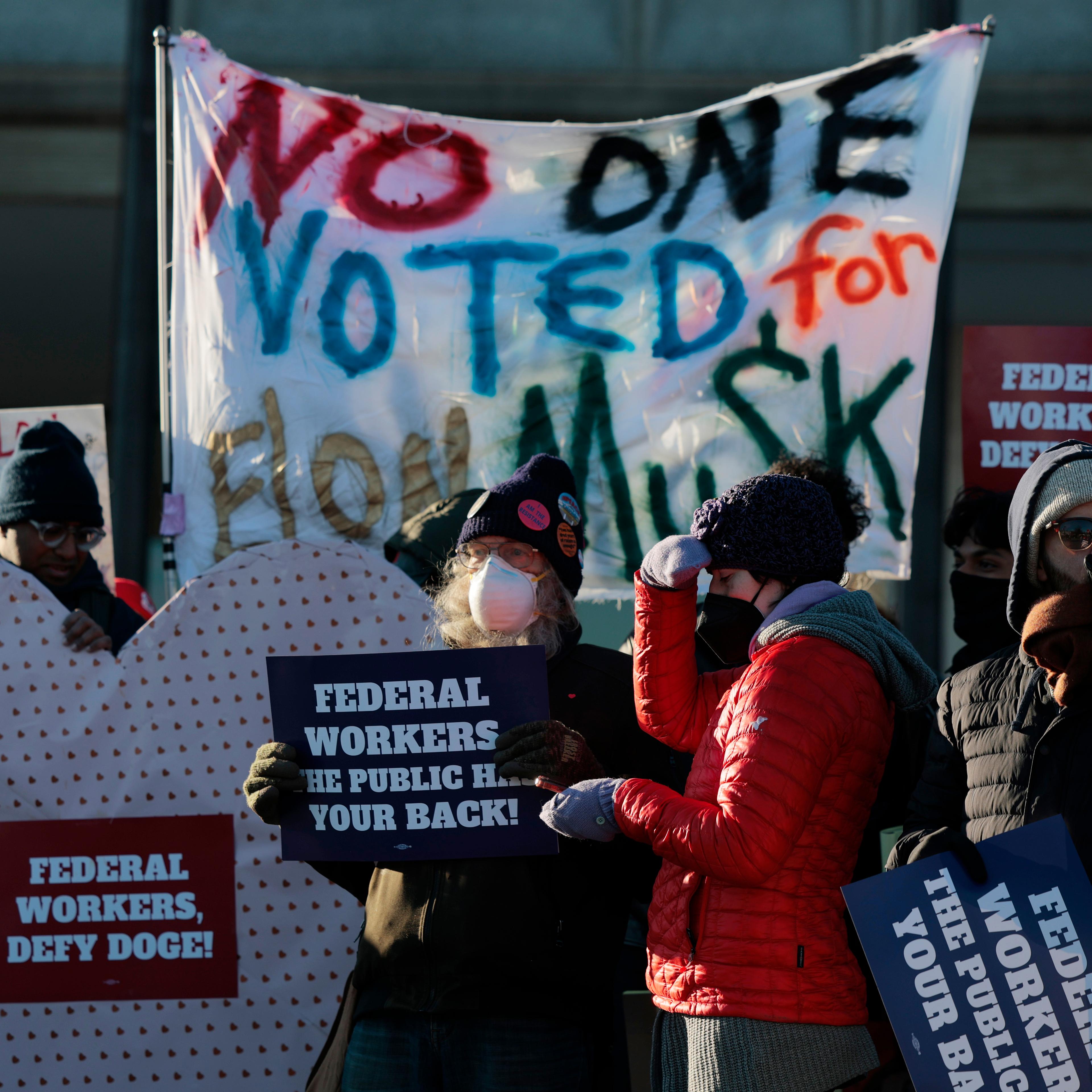 Federal Employees And Activists Demonstrate Outside Of The Health And Human Services Headquarters In D.C.