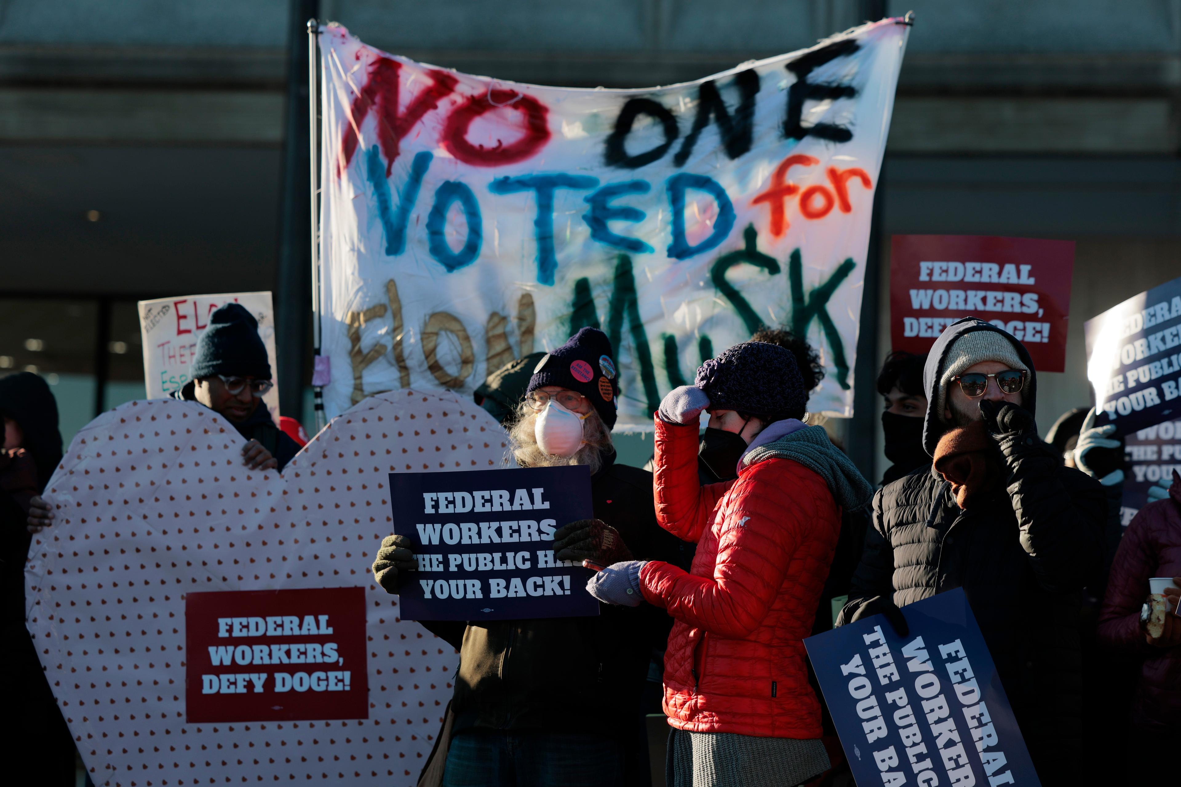 Federal Employees And Activists Demonstrate Outside Of The Health And Human Services Headquarters In D.C.