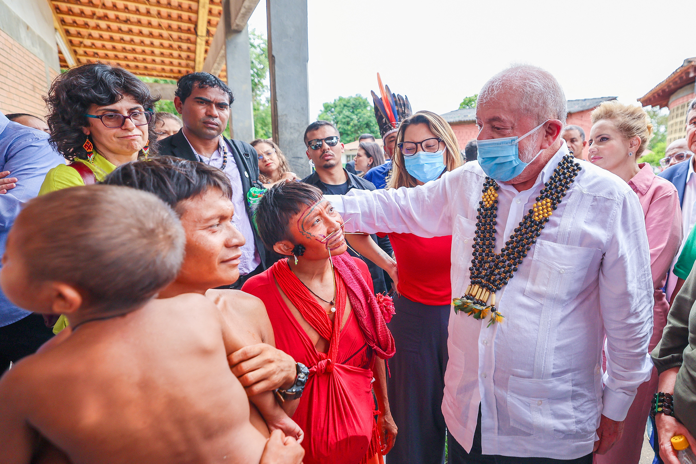 Brazilian President Luiz Inacio Lula da Silva looks on as he visits the Yanomami Indigenous Health House, CASA Yanomami, in Boa Vista, Roraima state, Brazil on Jan 21. 