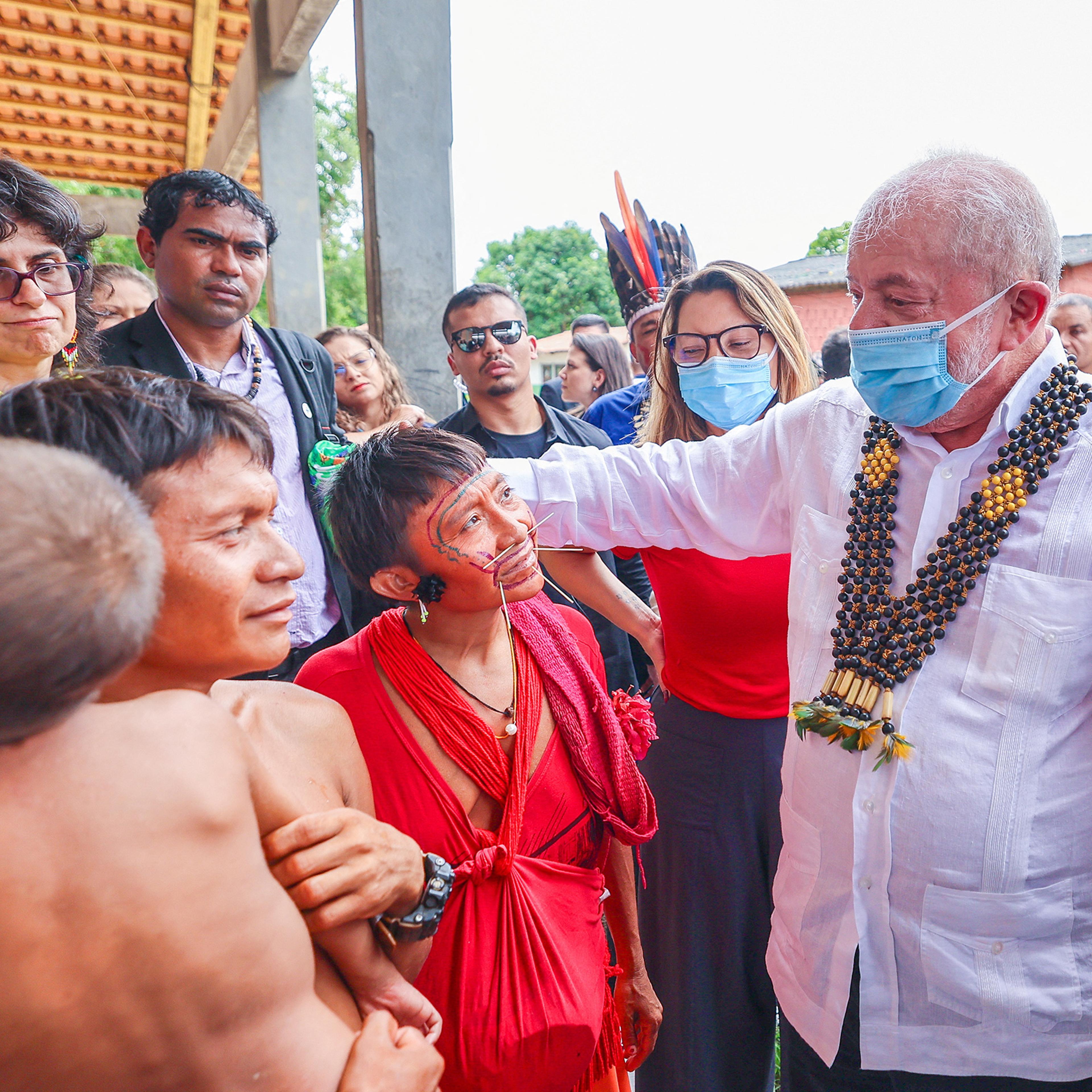 Brazilian President Luiz Inacio Lula da Silva looks on as he visits the Yanomami Indigenous Health House, CASA Yanomami, in Boa Vista, Roraima state, Brazil on Jan 21.