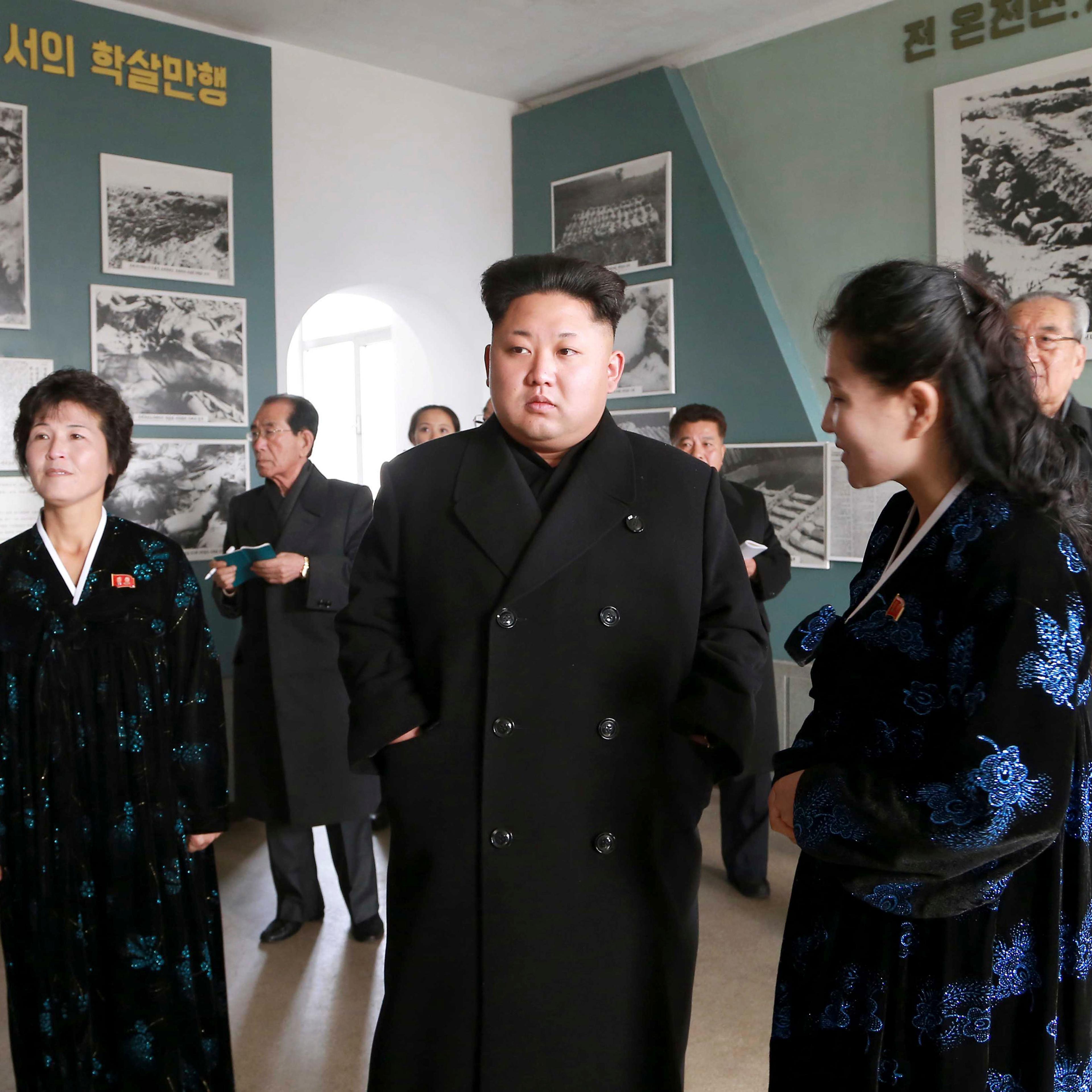 North Korean leader Kim Jong Un gives field guidance to the Sinchon Museum