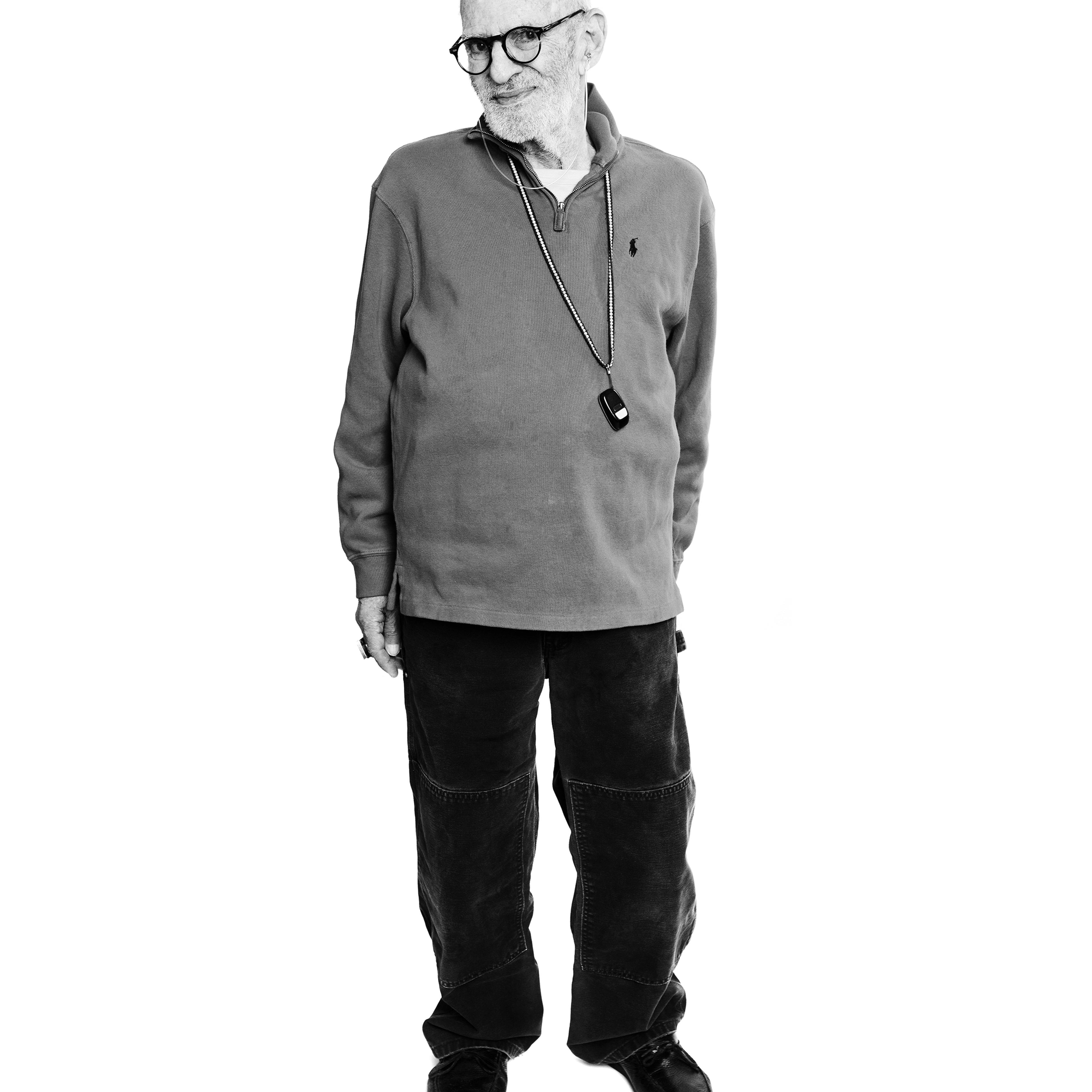 Larry Kramer photographed at his home in NYC.