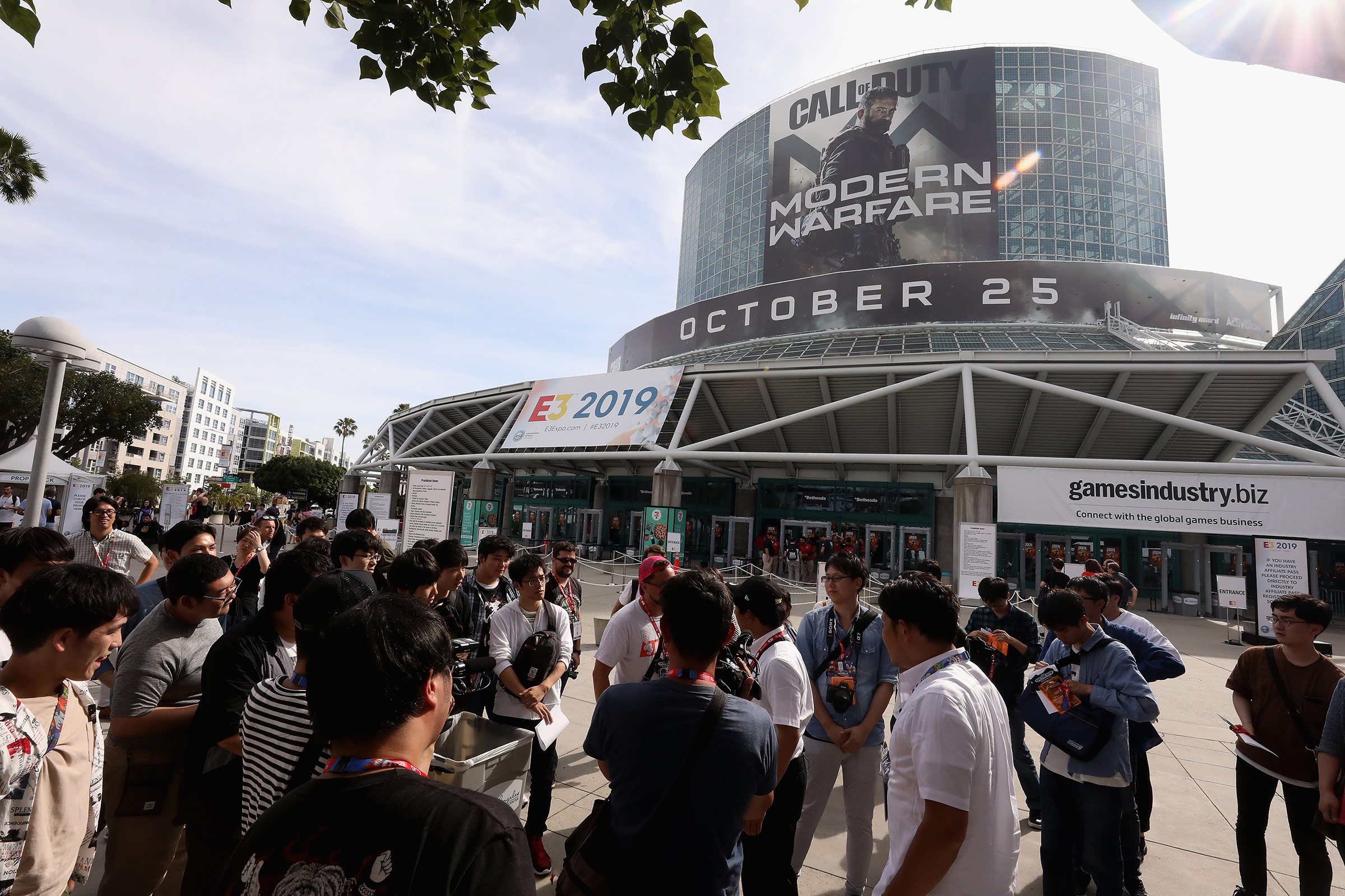 Game enthusiasts and industry personnel arrive to the Los Angeles Convention Center ahead of the E3 Video Game Convention on June 10 in Los Angeles, California.