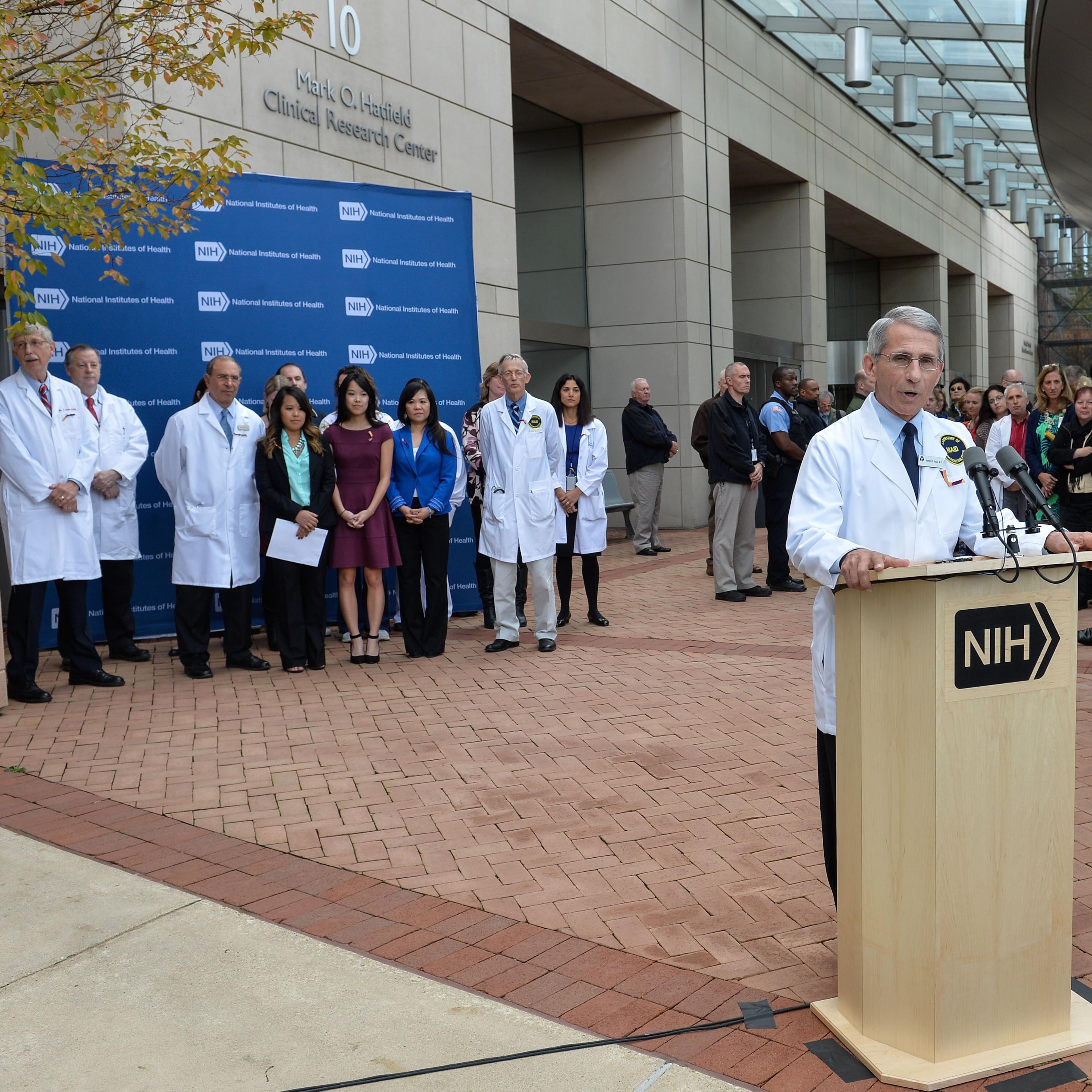 Anthony Fauci Director of the National Institute of Allergy and Infectious Diseases, speaks during a news conference in Maryland on Oct. 24, 2014.
