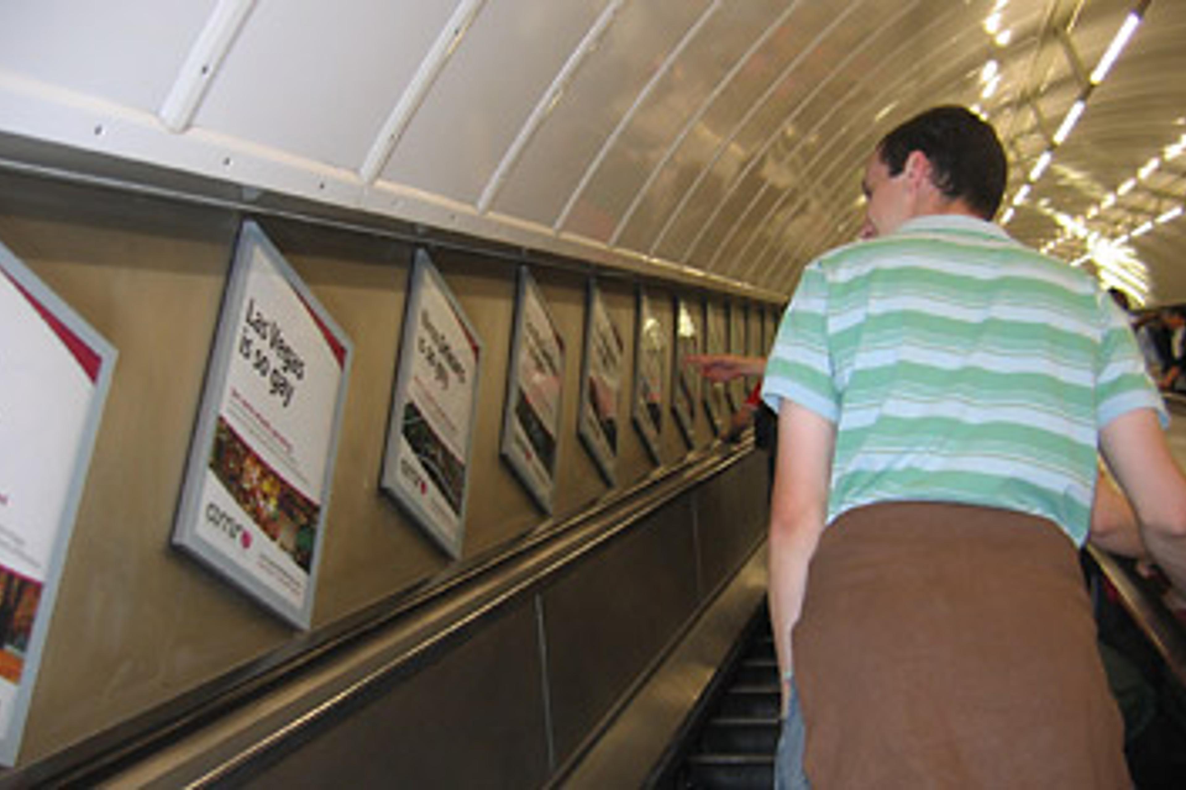 Posters promoting South Carolina and other US states as "so gay" on the London Underground.