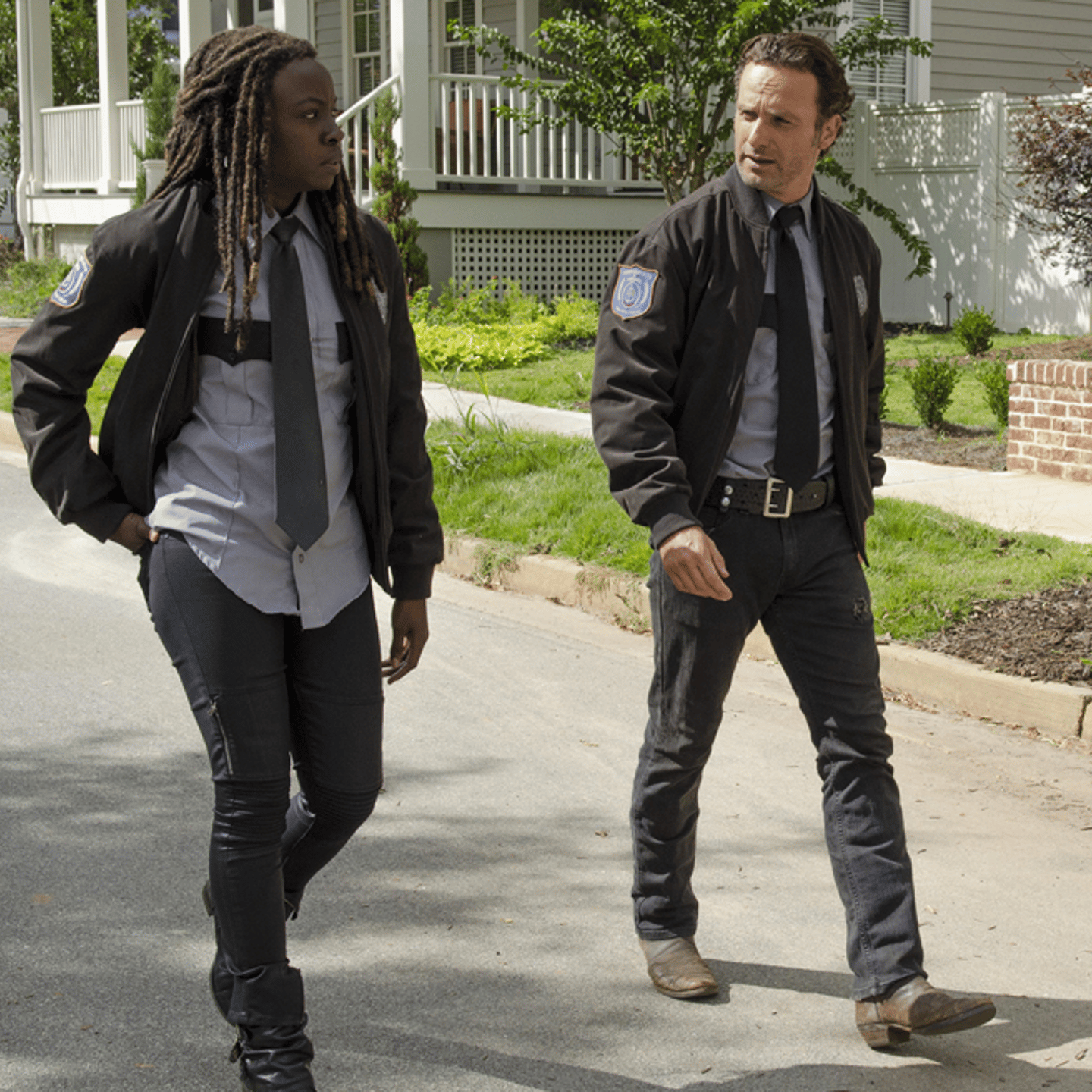 Danai Gurira (L) and Andrew Lincoln (R) in episode 13 of AMC's 'The Walking Dead.'