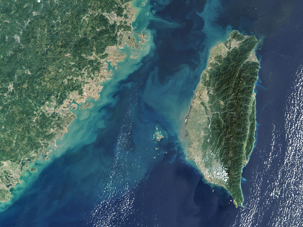 Satellite views of Taiwan Straight