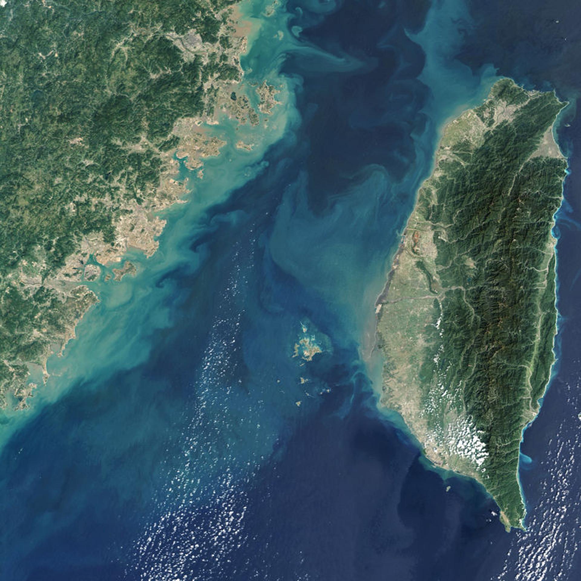 Satellite views of Taiwan Straight