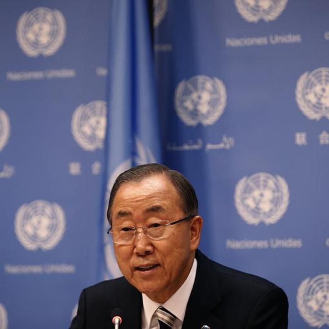 United Nations Secretary General Ban Ki-moon speaks at a news conference ahead of the 69th United Nations General Assembly at U.N. headquarters in New York