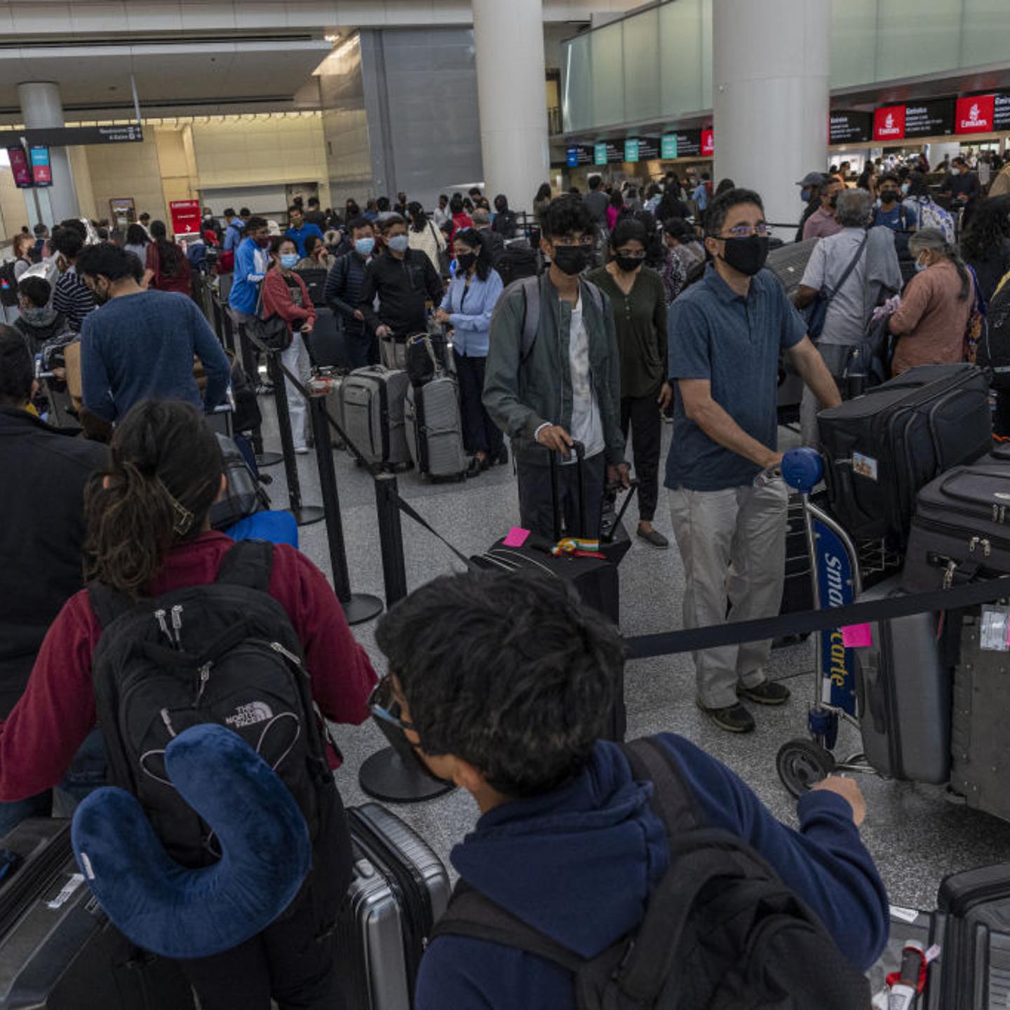 Travelers At SFO Airport As US Lifts Covid-19 Test Requirement for International Travel